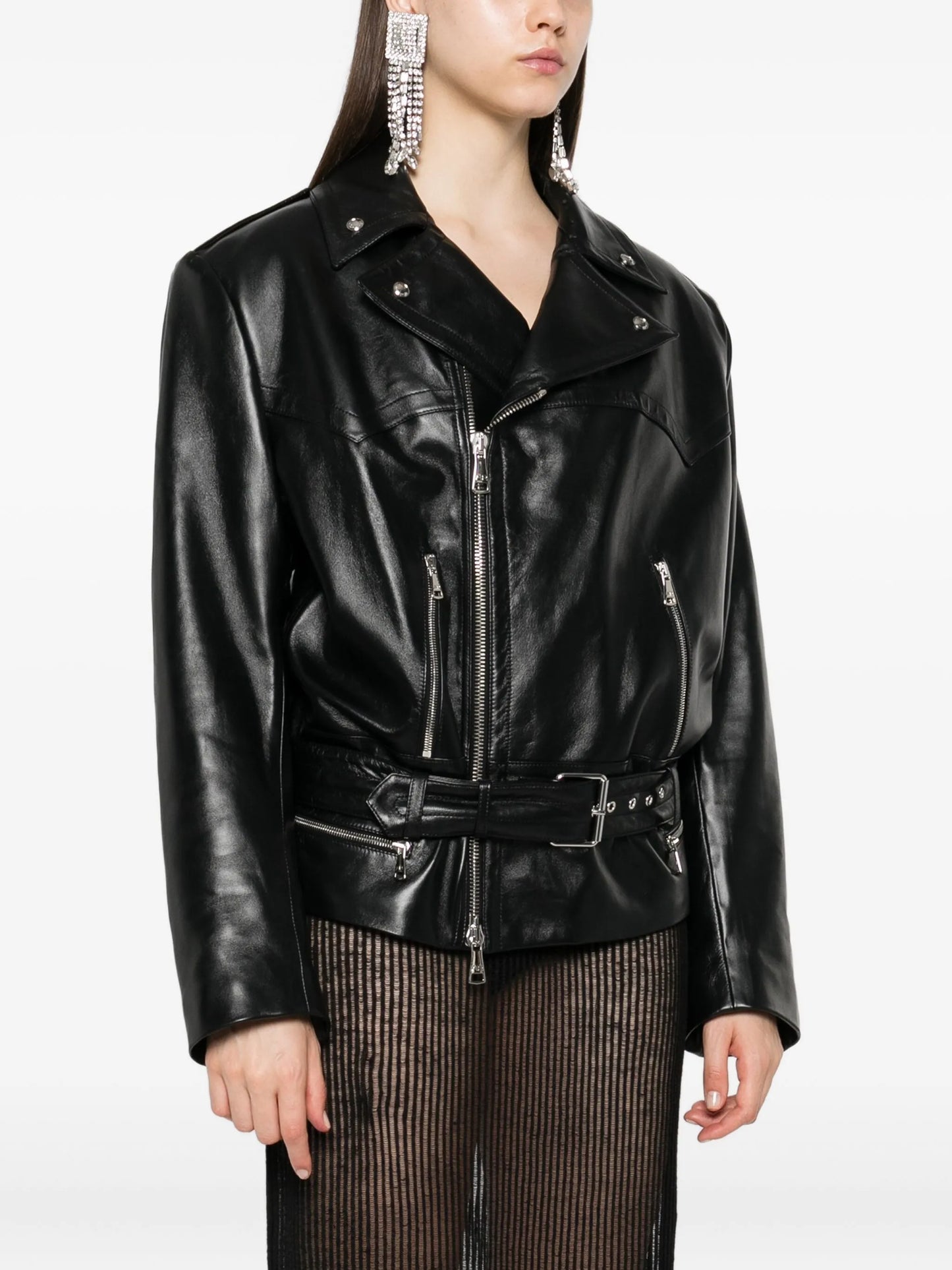 leather biker jacket