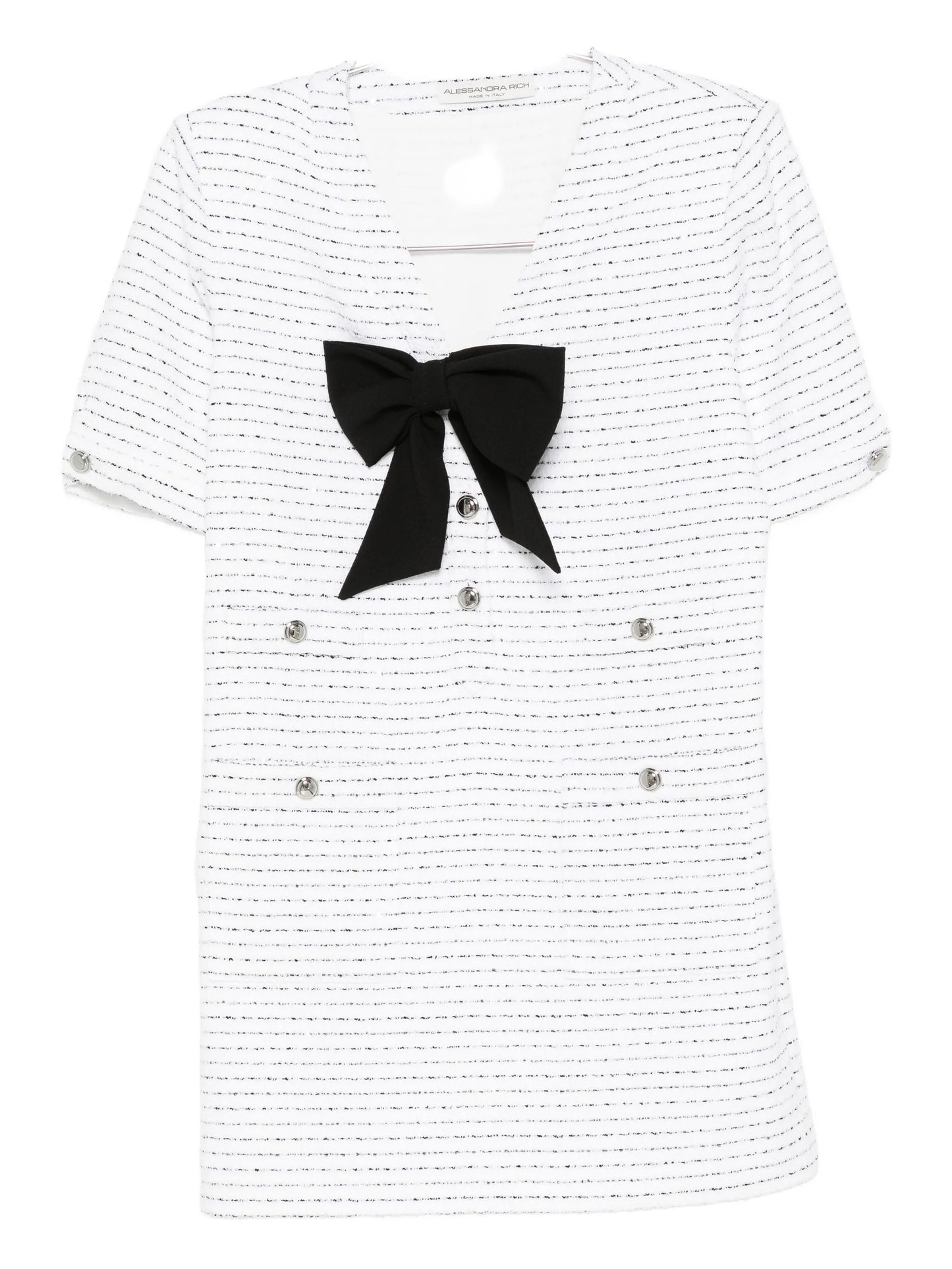 bow-detail tweed dress