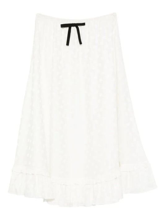 floral-jacquard midi skirt