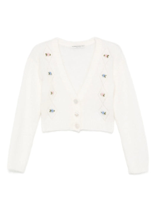floral-embroidered cardigan