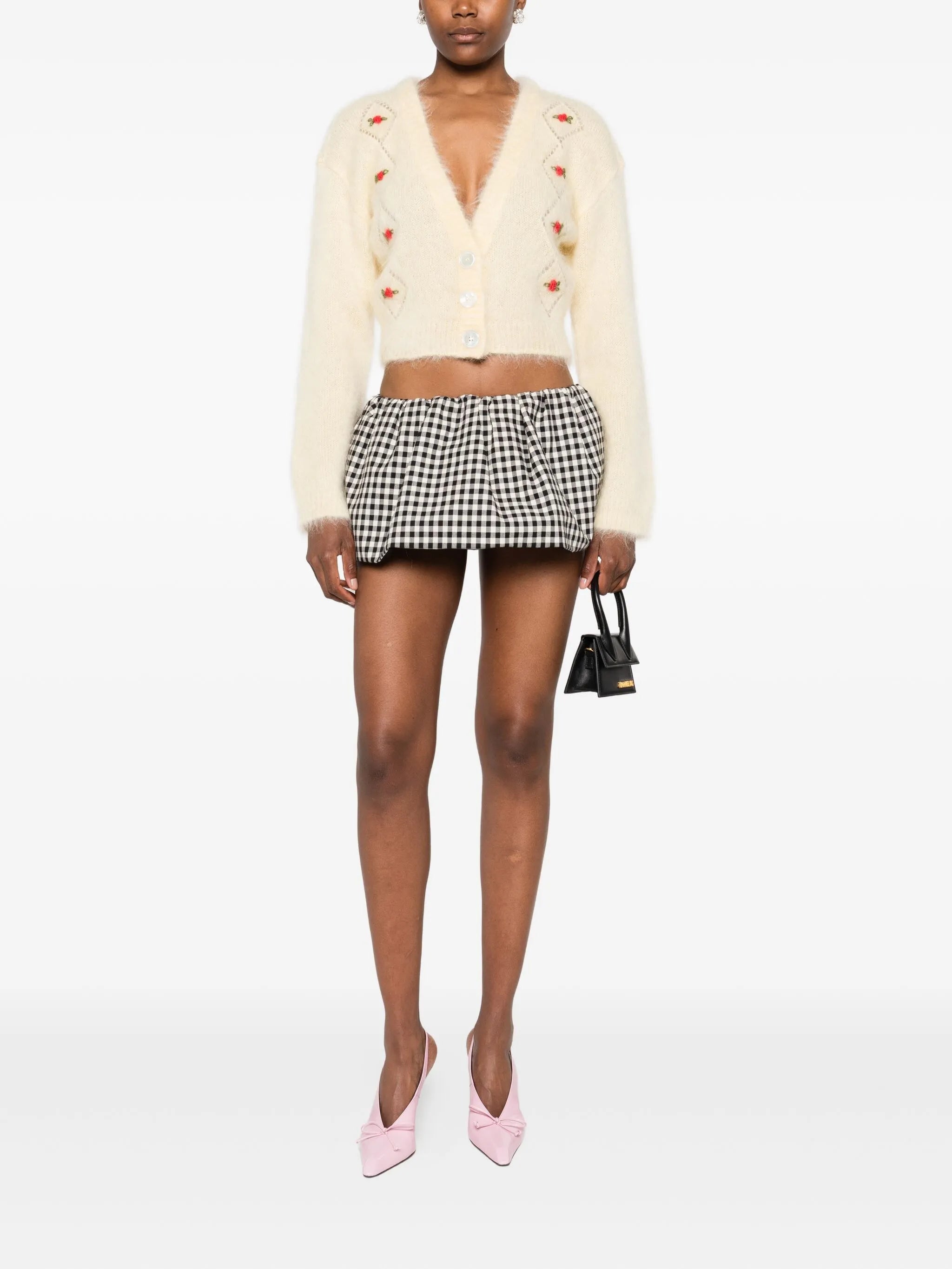 V-neck cropped cardigan