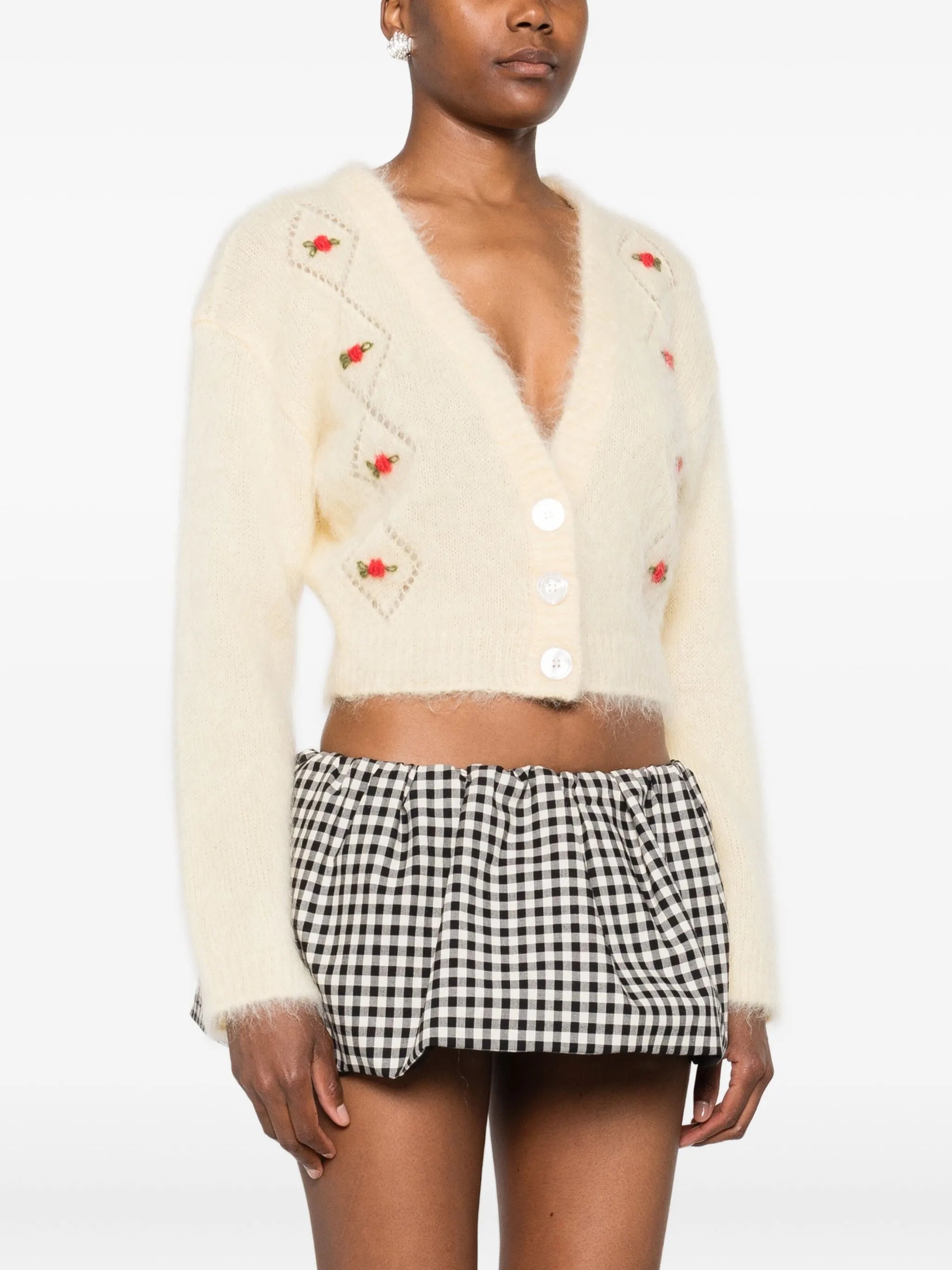 V-neck cropped cardigan