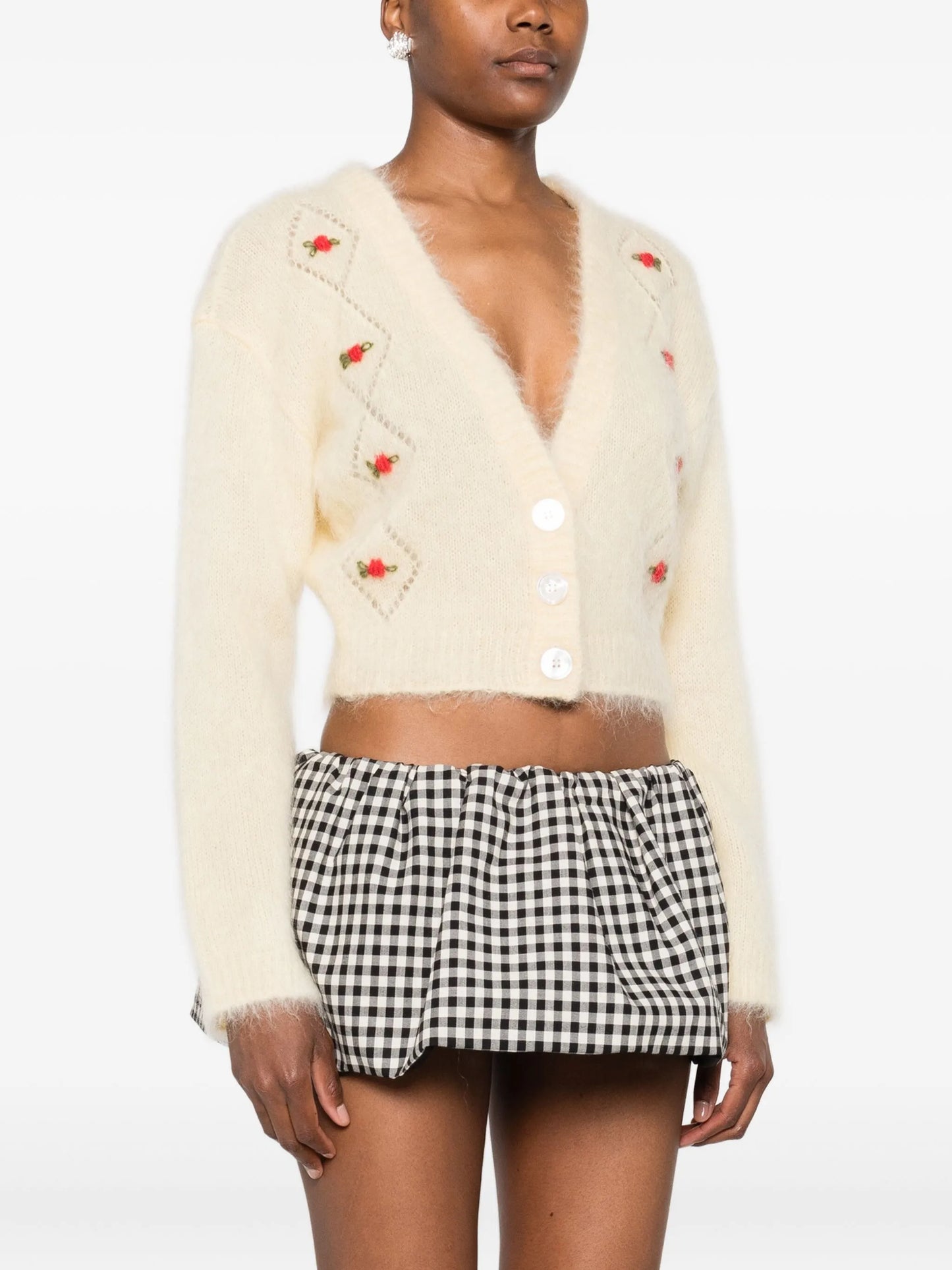 V-neck cropped cardigan