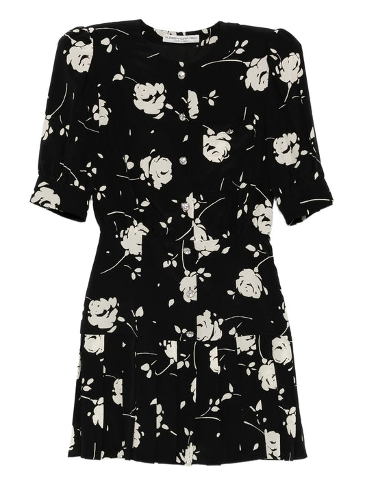 rose-print mini dress