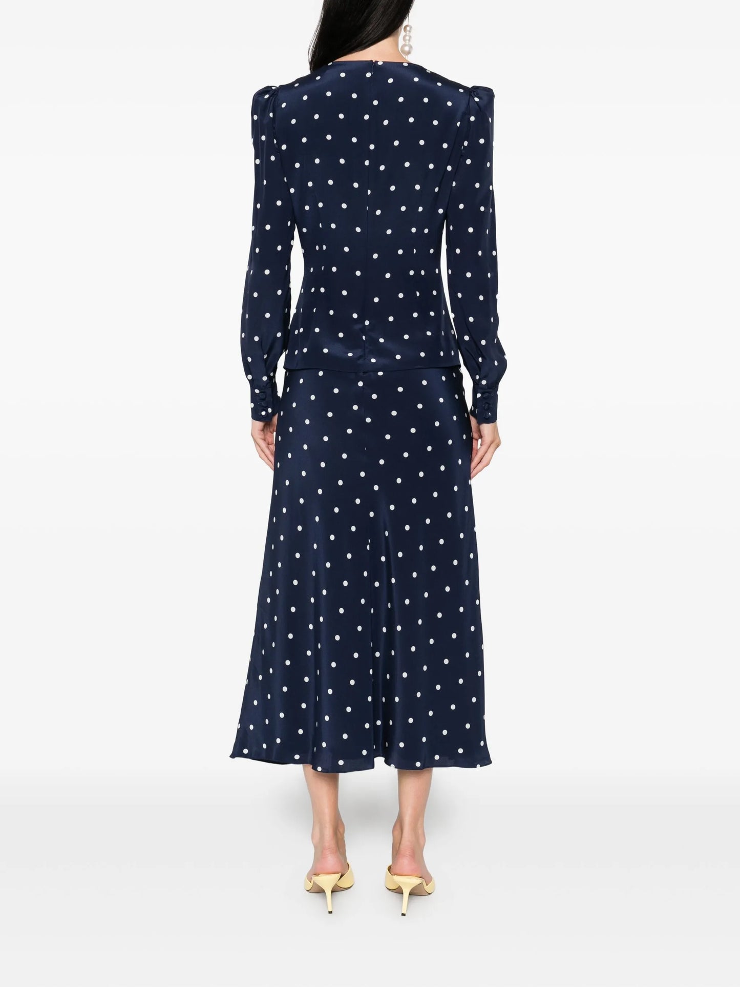 polka dot-print midi dress