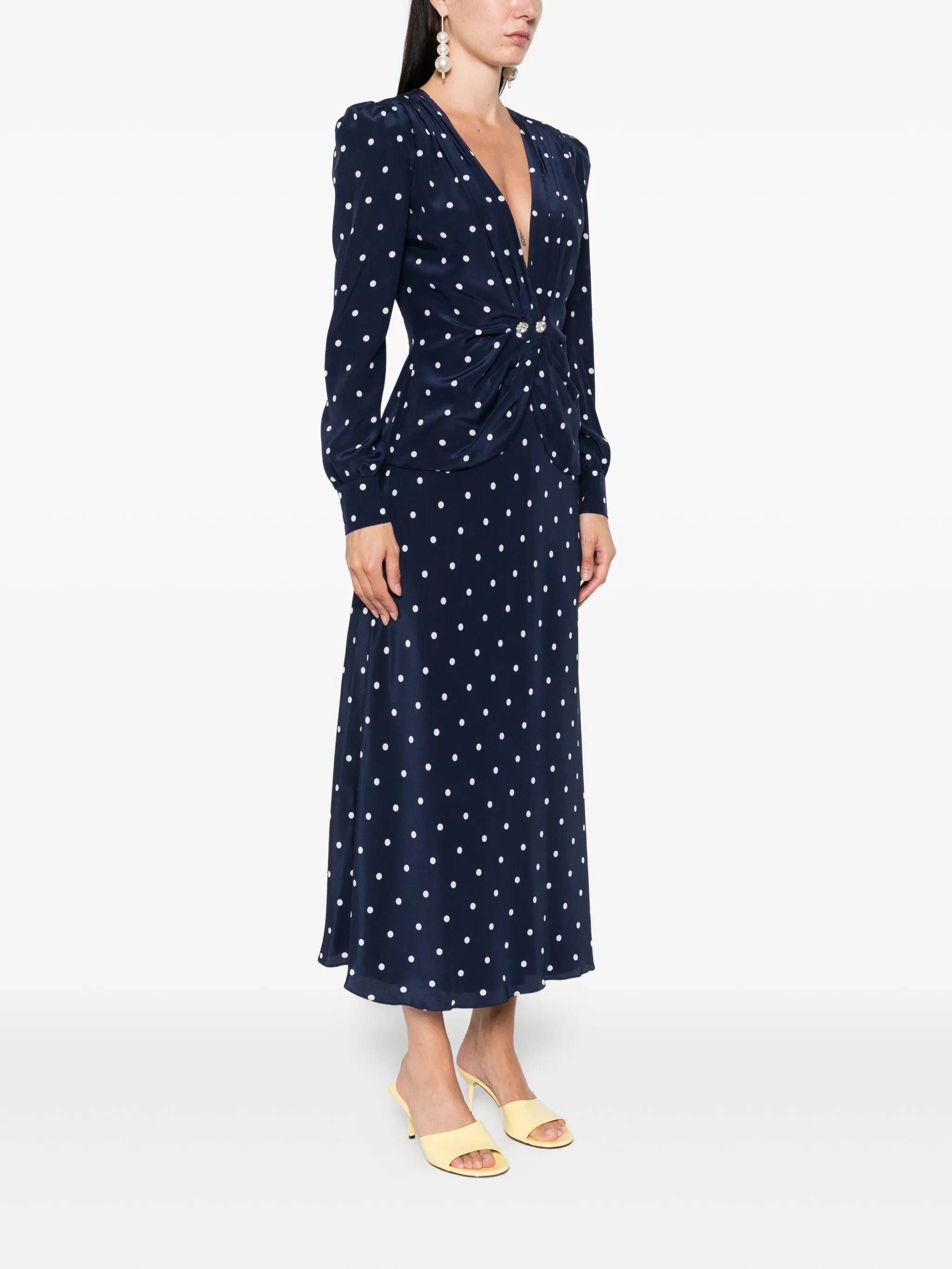 polka dot-print midi dress