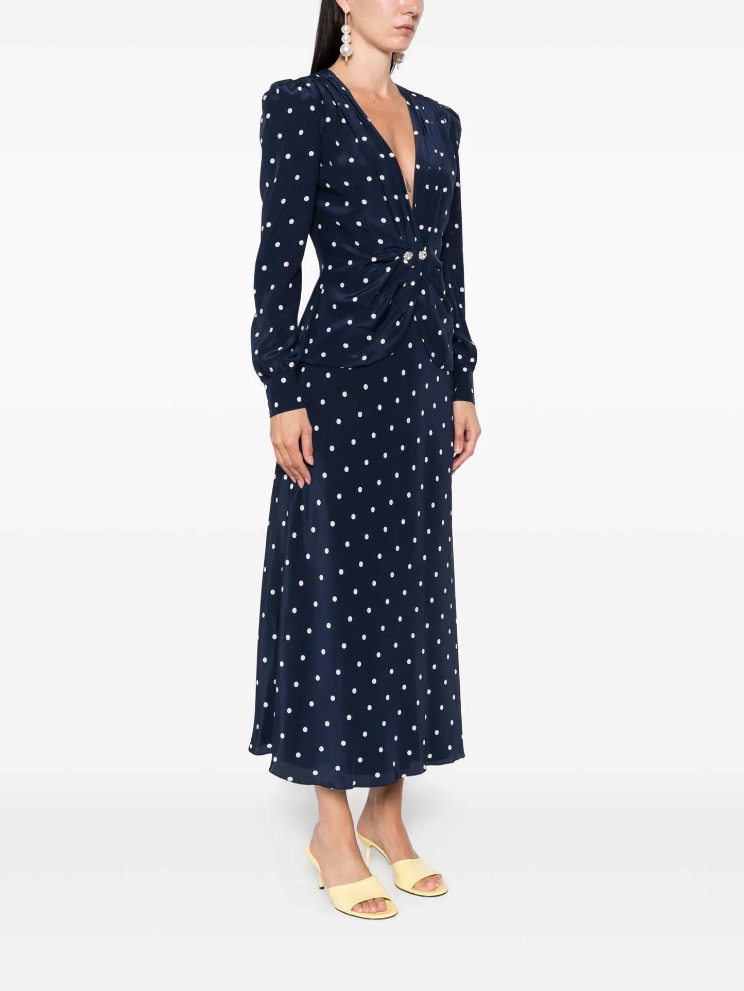 polka dot-print midi dress