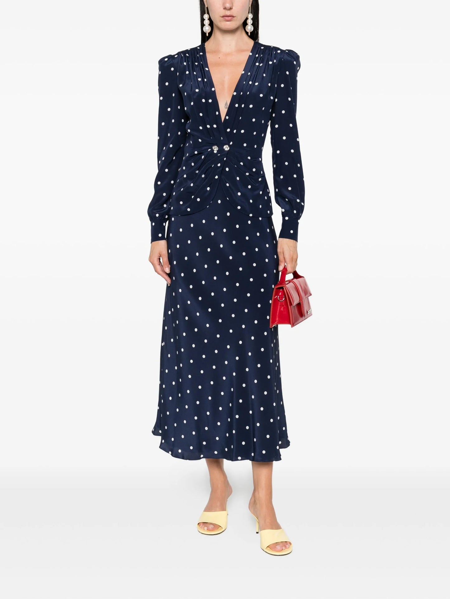 polka dot-print midi dress