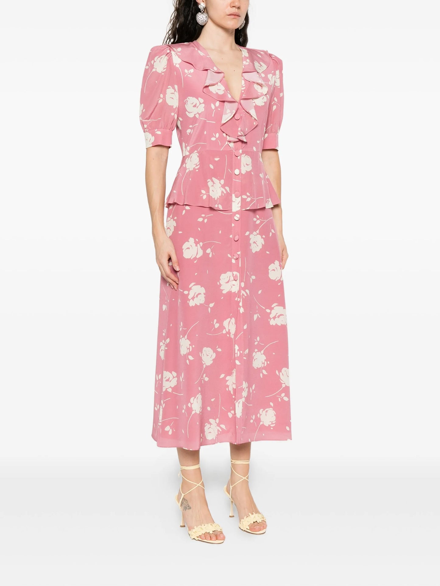 floral-print midi dress