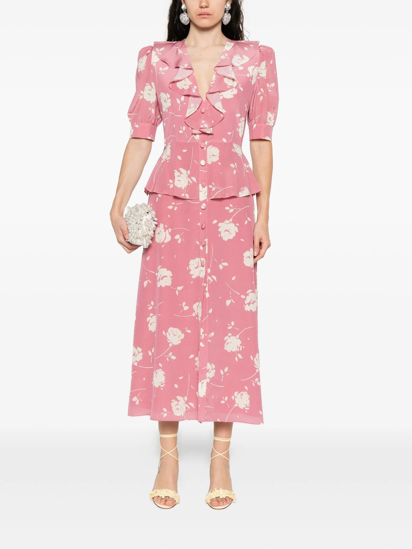 floral-print midi dress