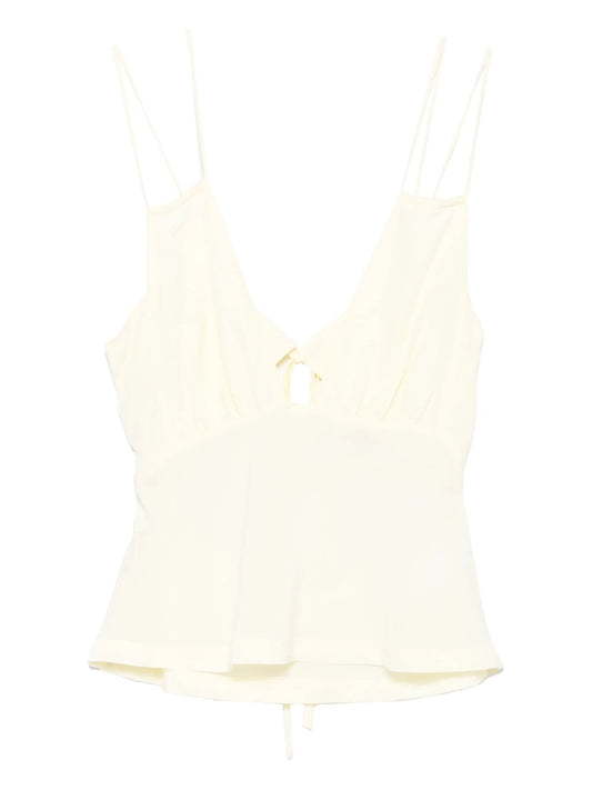 Bernie tie-front ruffled camisole