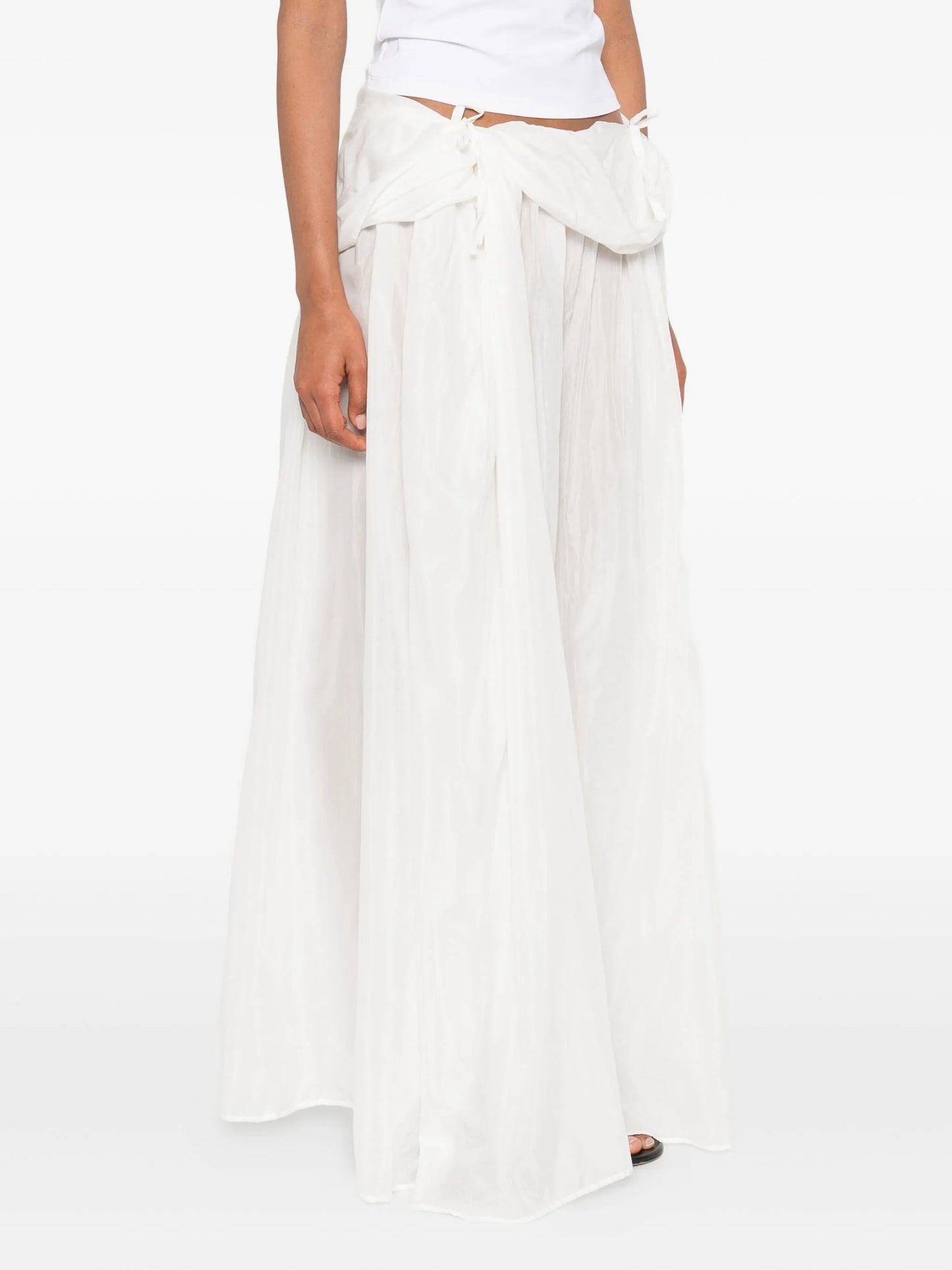 silk-voile pleated skirt