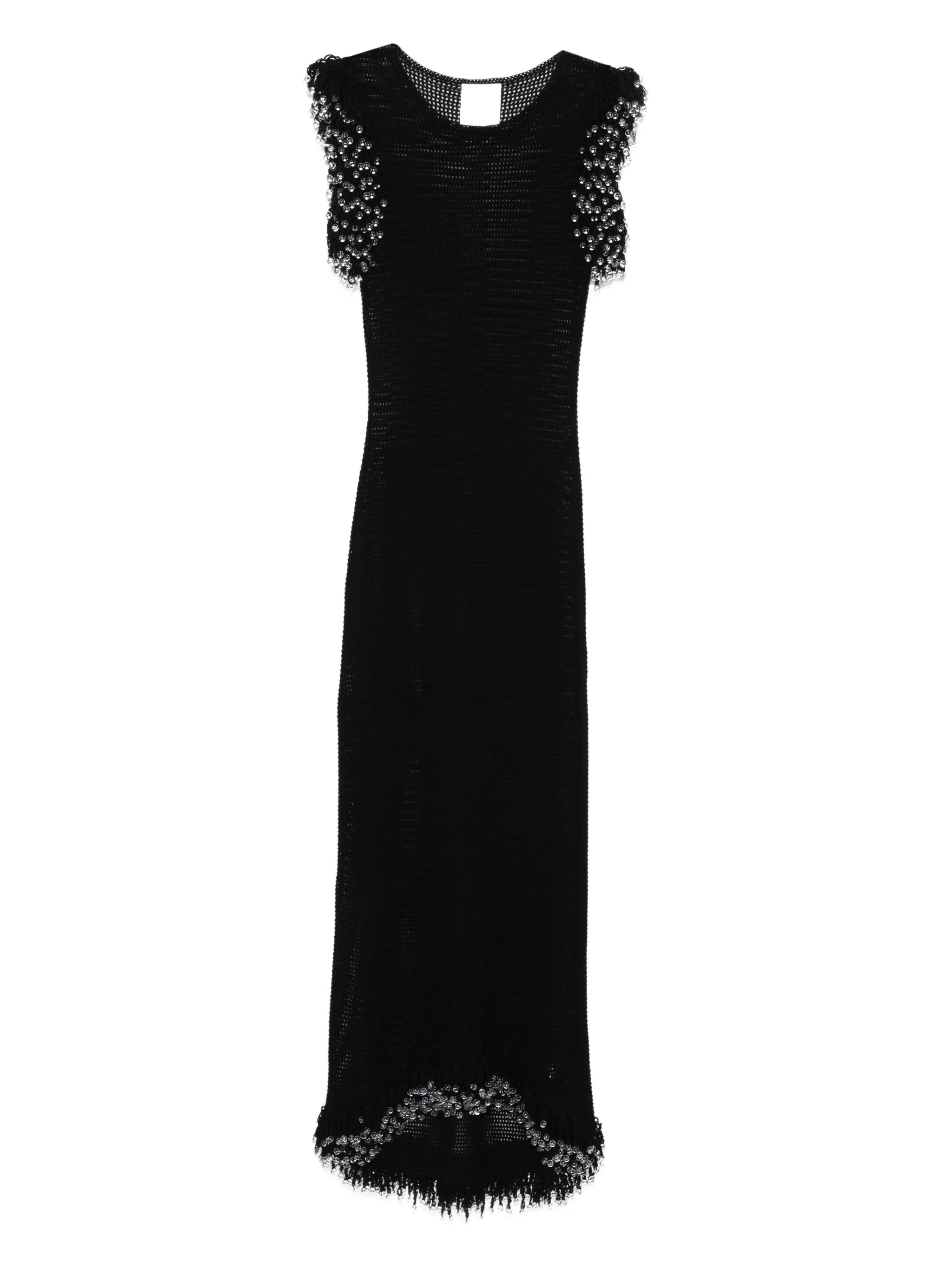 beaded fringed midi dress