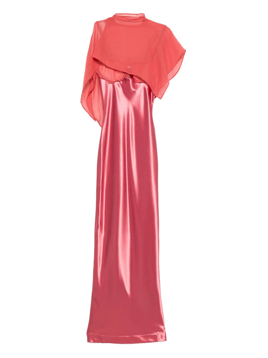 Suki satin cape dress