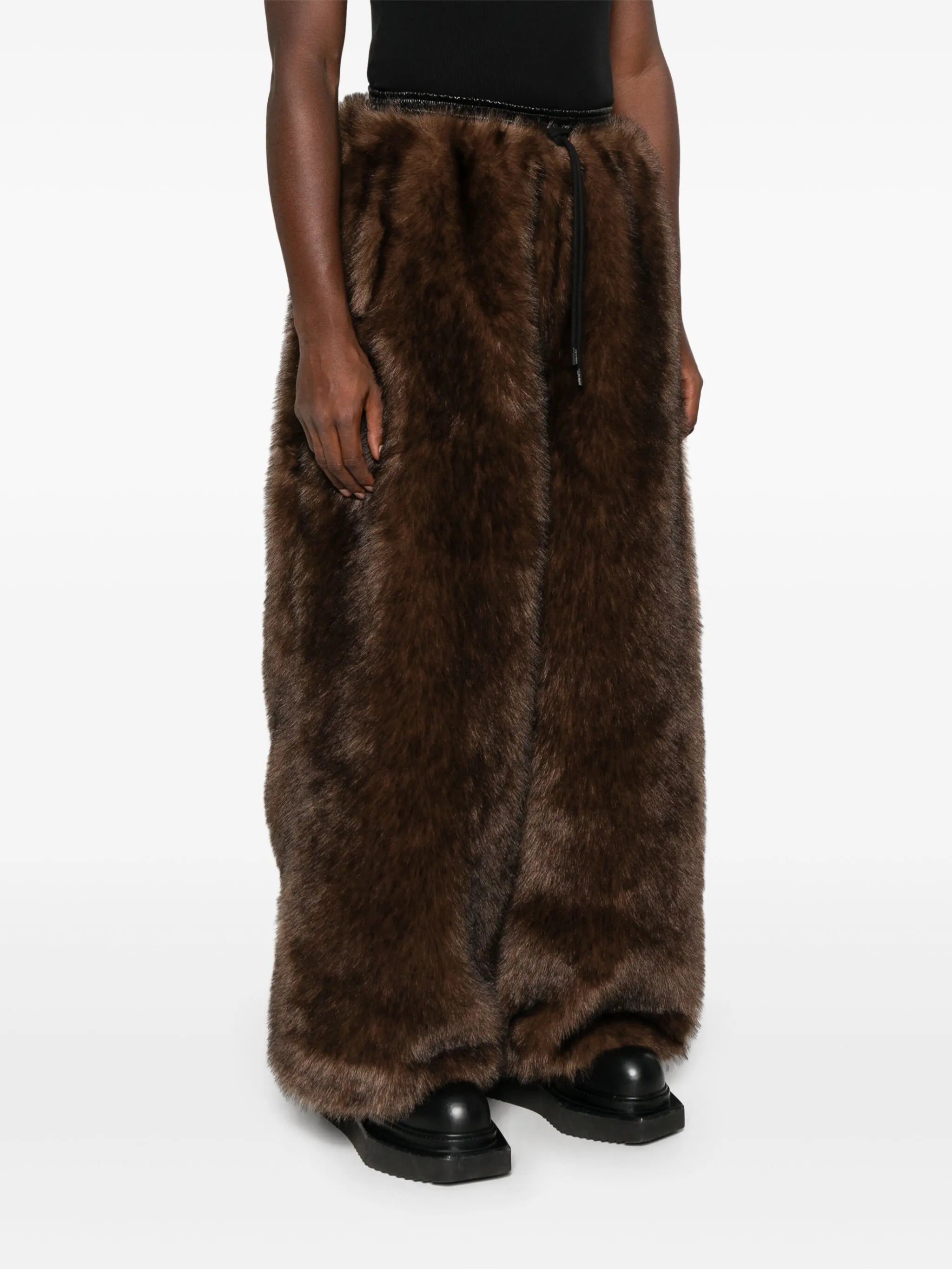 Bontan faux-fur drawstring trousers