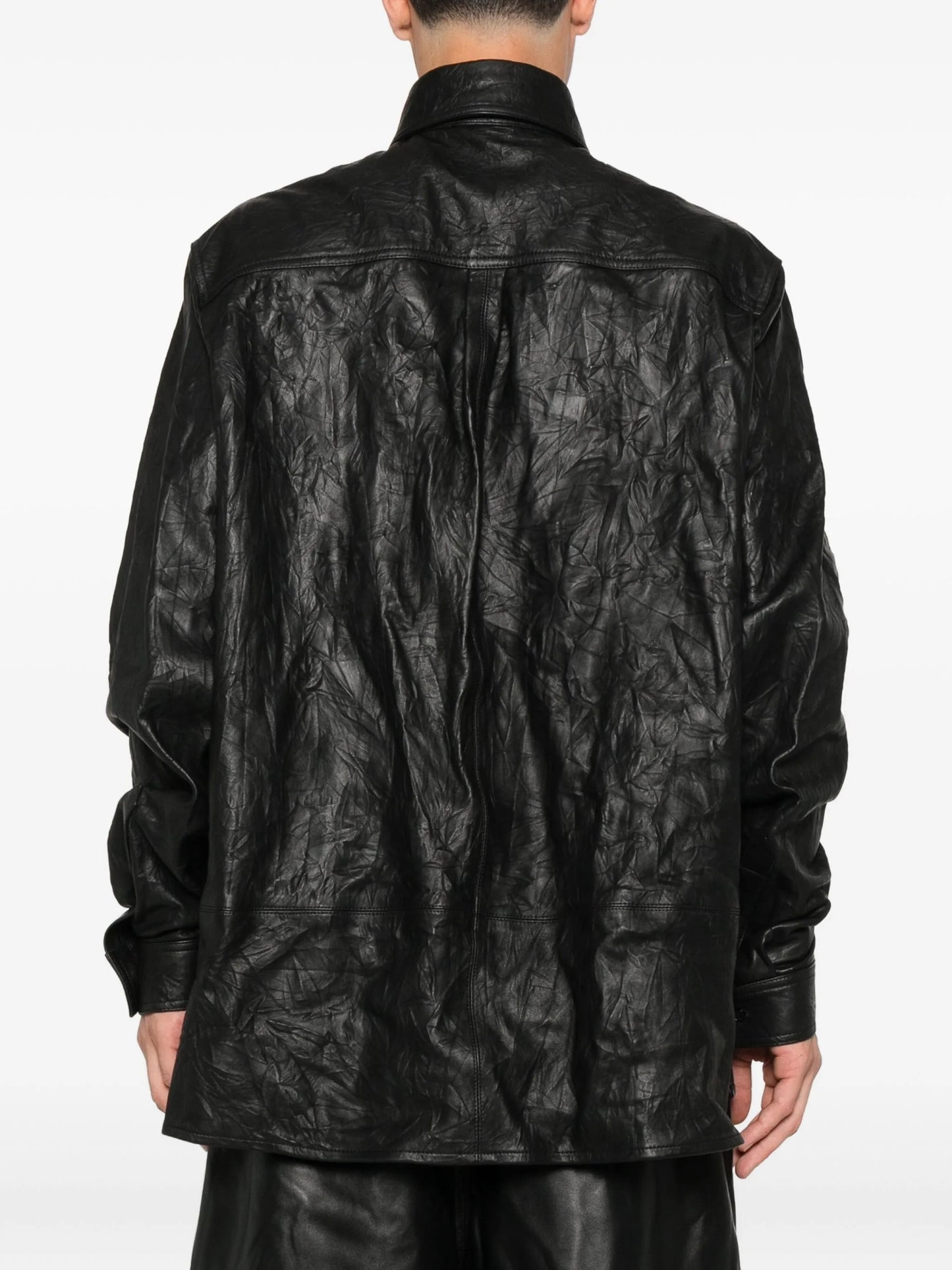 crumpled leather shirt