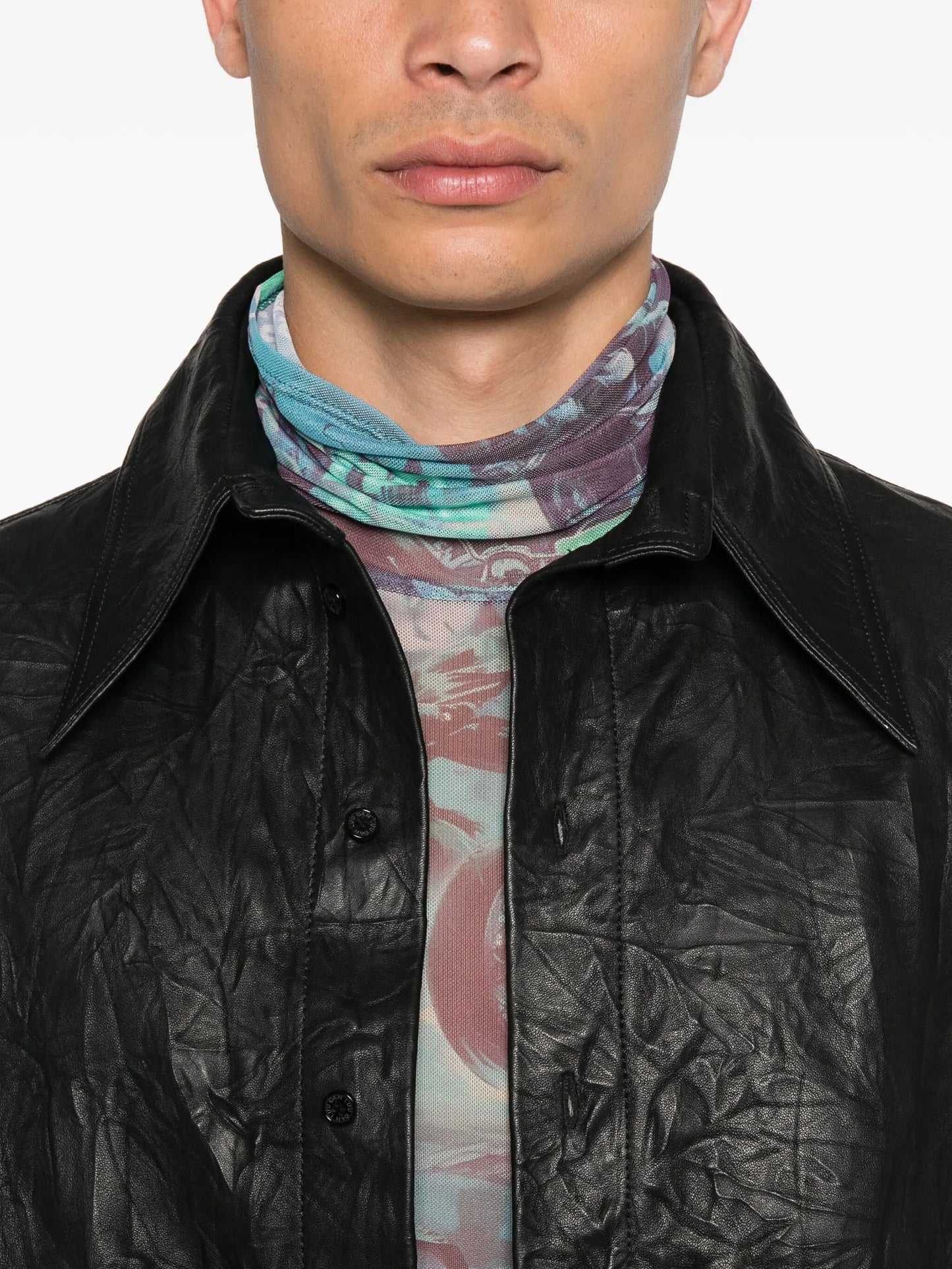 crumpled leather shirt