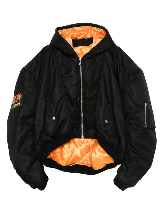 hooded bomber jacket