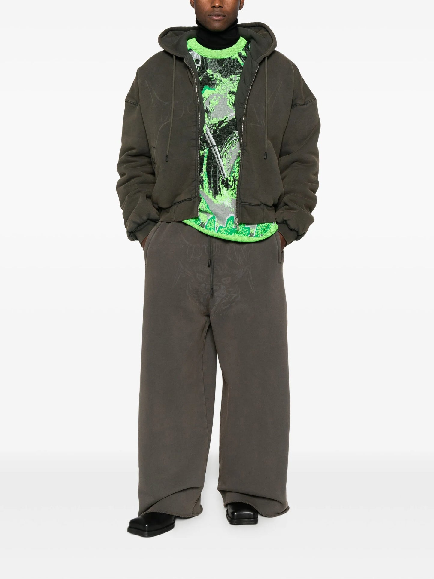 Bontan raw-cut fleece track pants