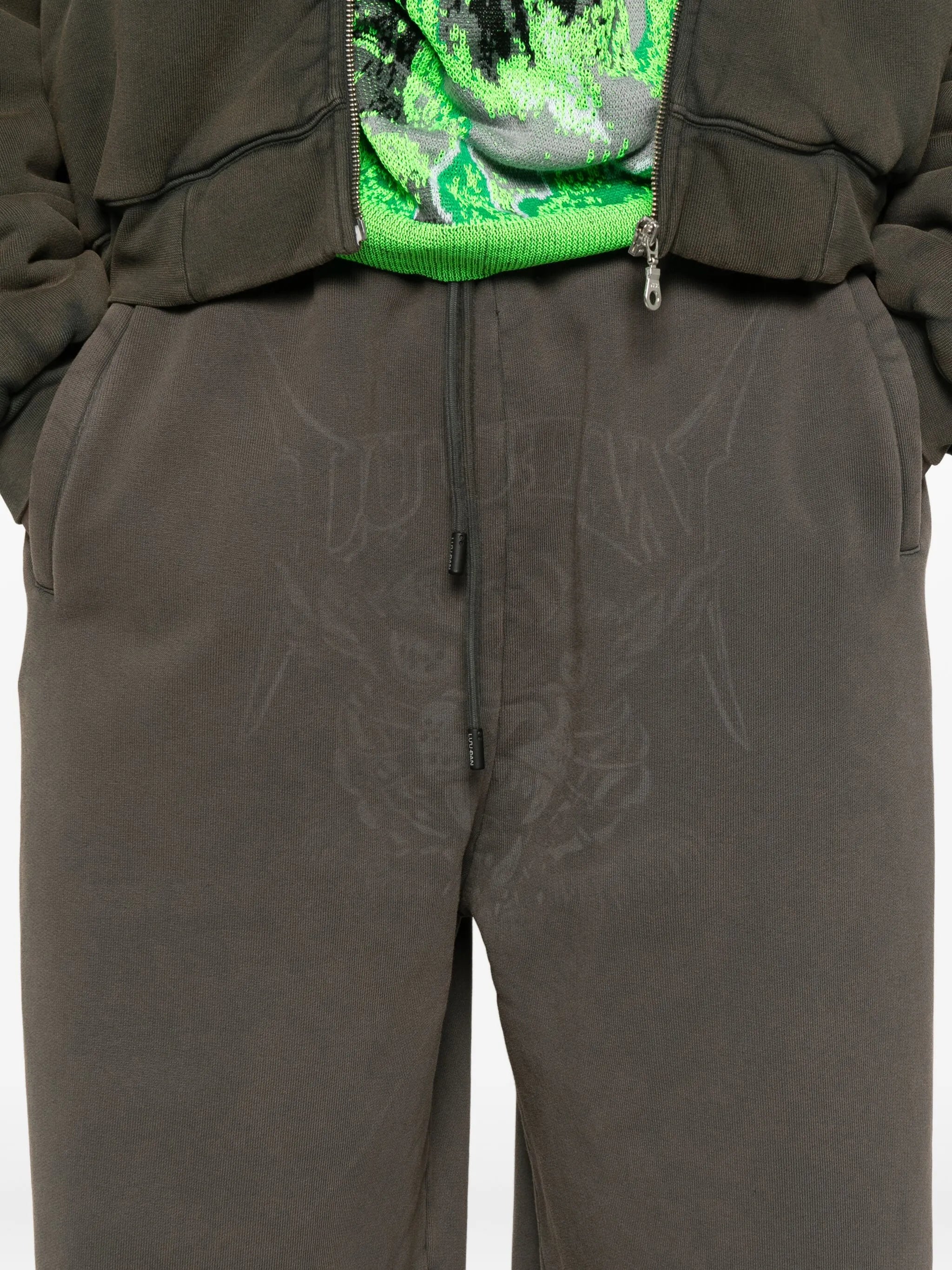 Bontan raw-cut fleece track pants