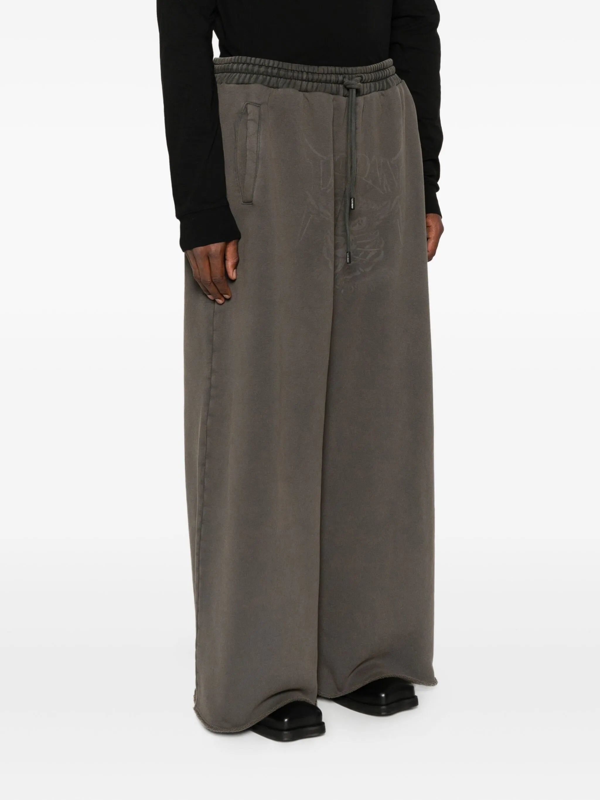 Bontan raw-cut fleece track pants