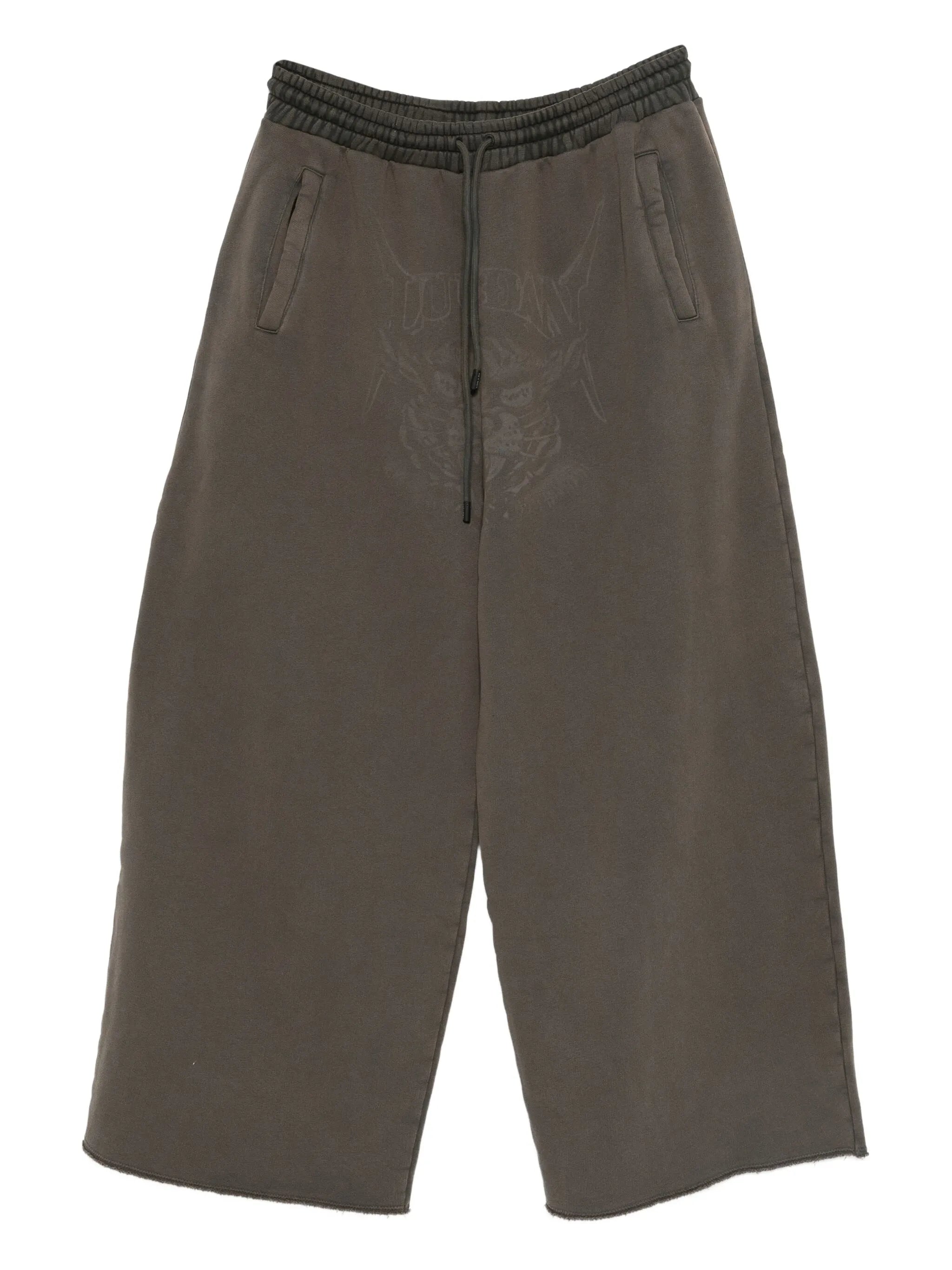 Bontan raw-cut fleece track pants