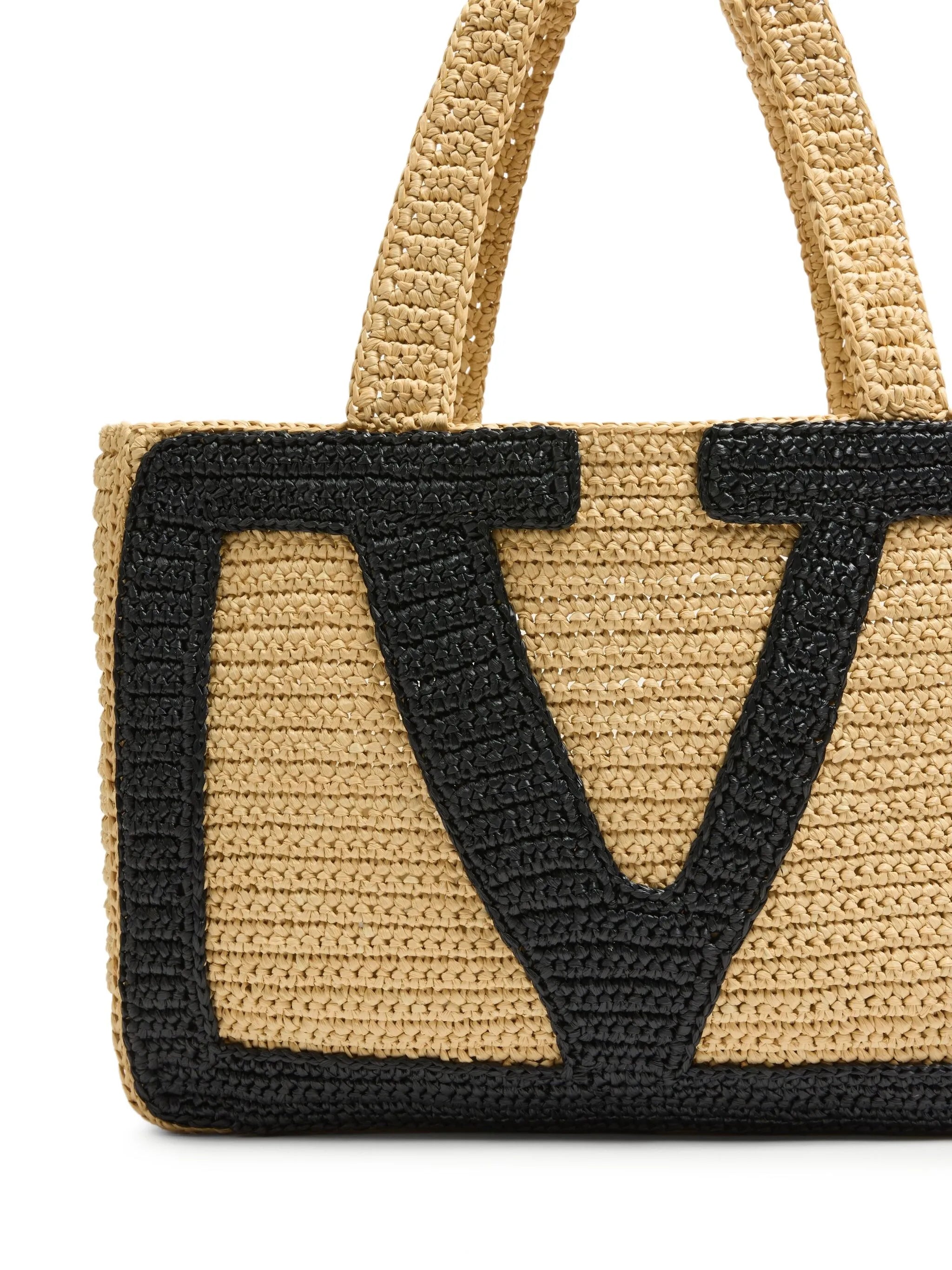 large Viva Superstar raffia tote bag