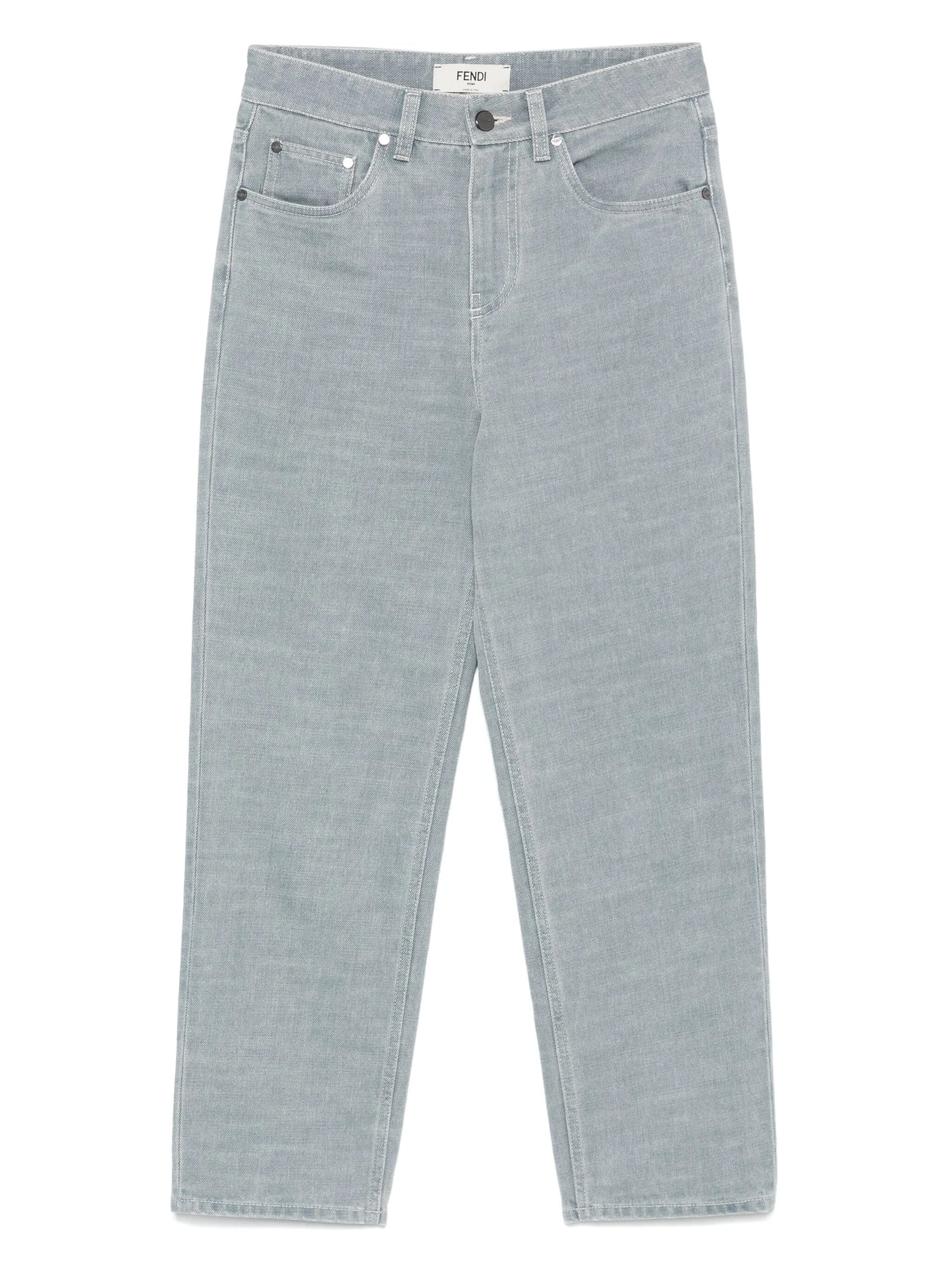 logo-embossed jeans