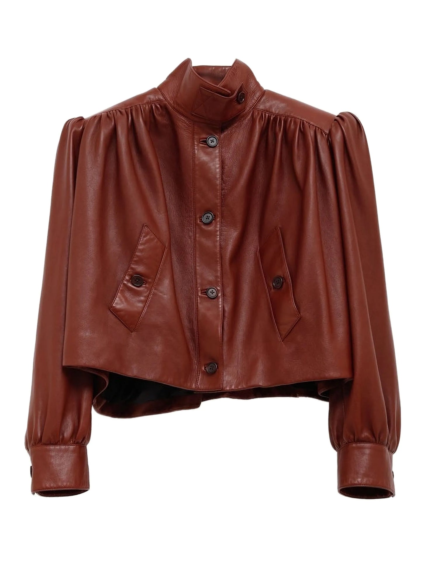 puff-sleeve cropped jacket