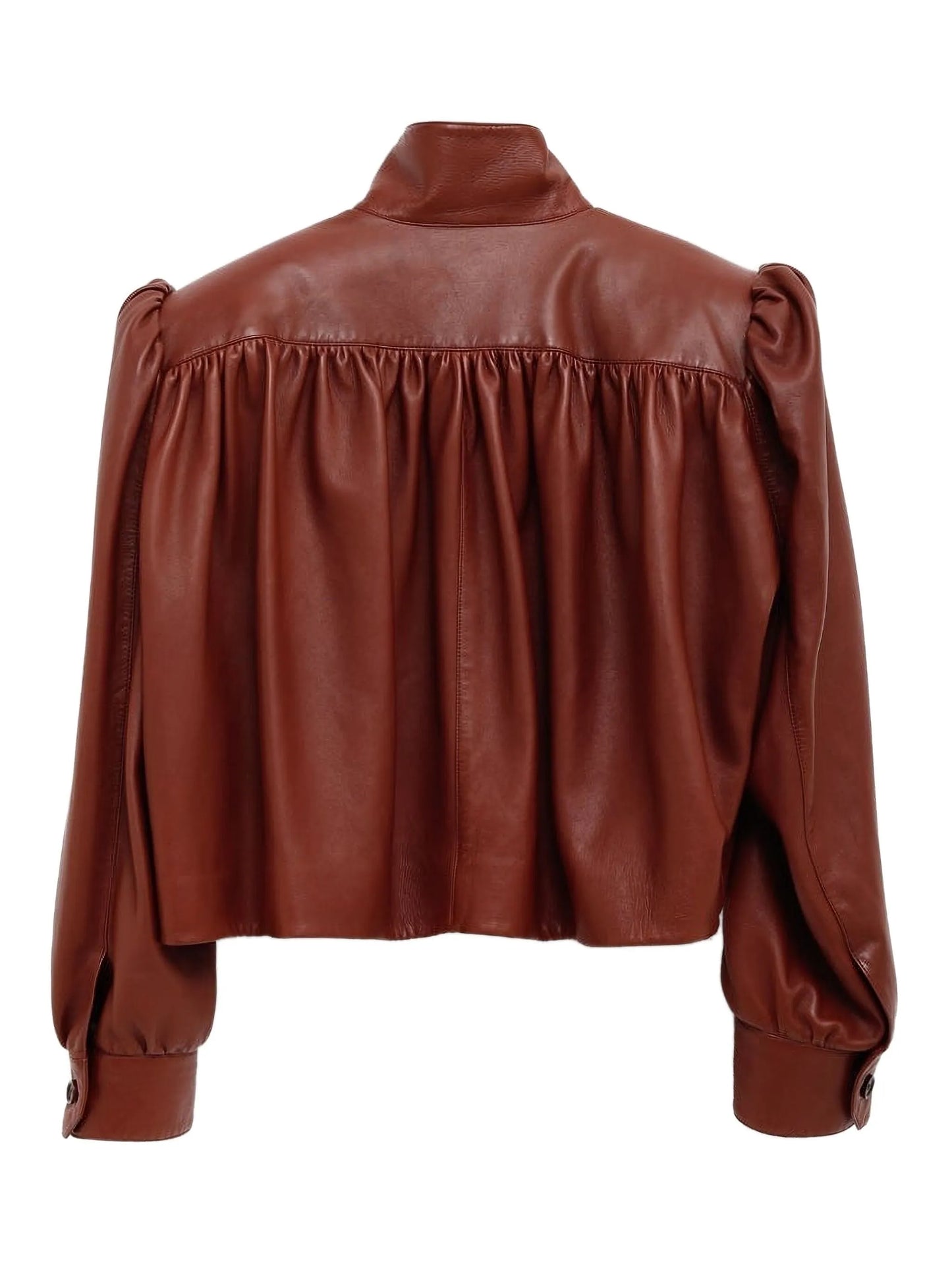 puff-sleeve cropped jacket