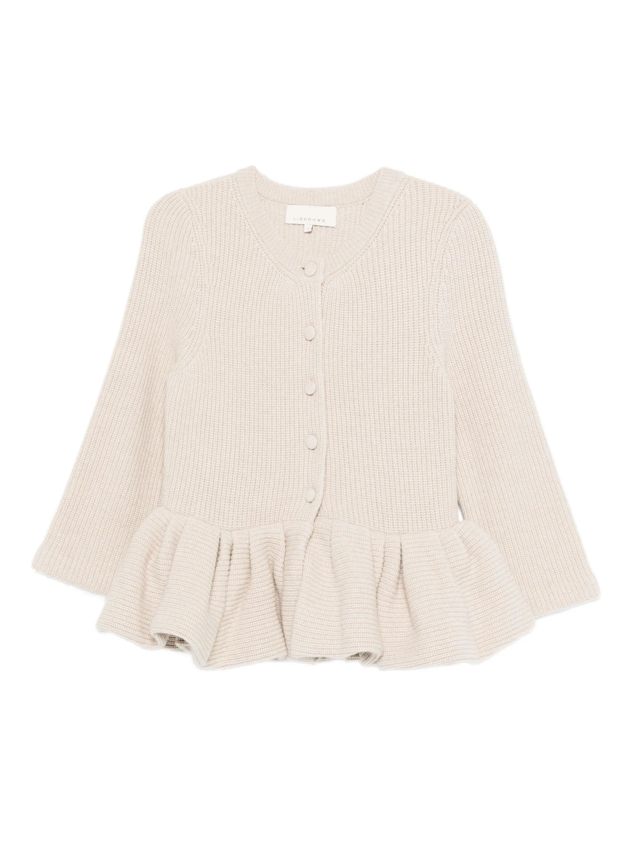 peplum knitted cardigan