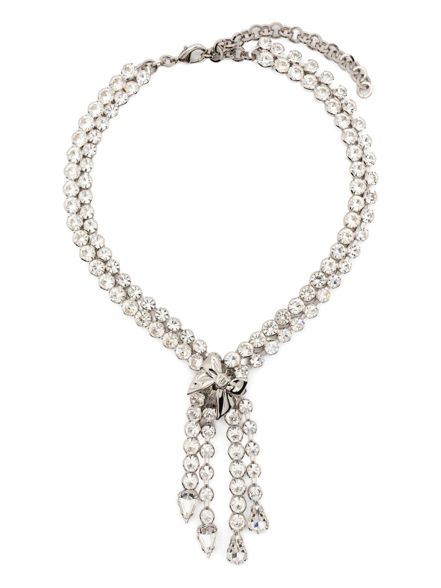 crystal-embellished fringed necklace