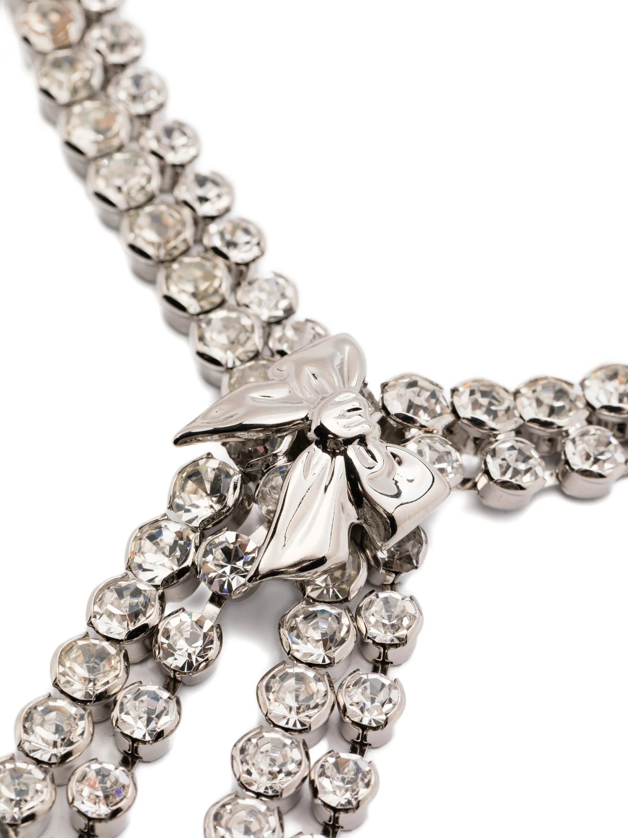 crystal-embellished fringed necklace