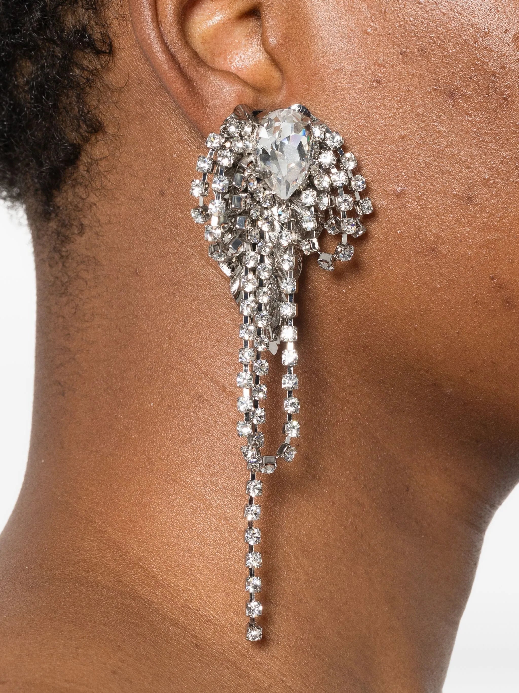 crystal-embellished fringed earrings