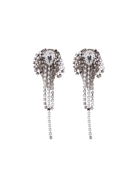 crystal-embellished fringed earrings