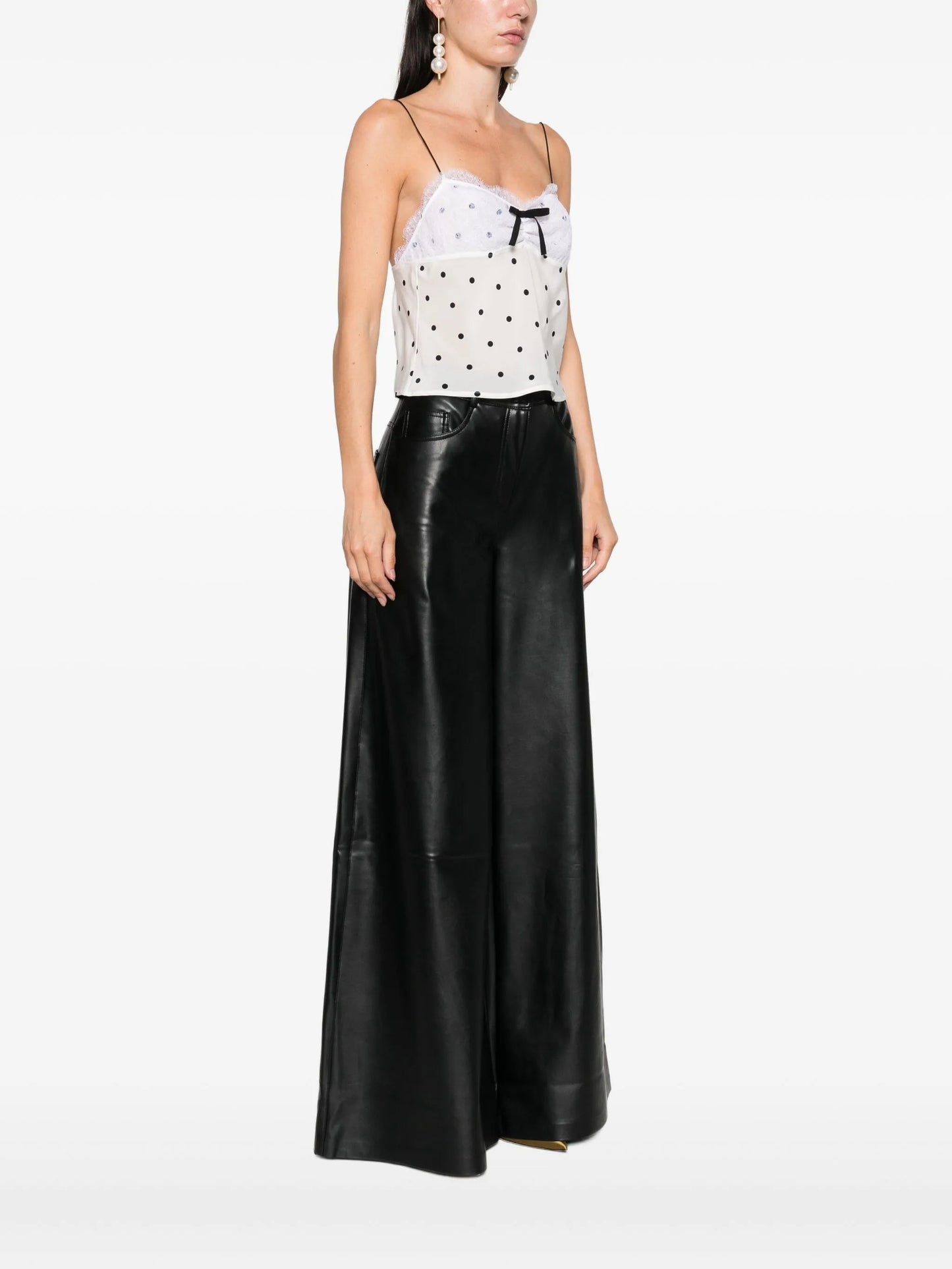 polka-dot print tank top