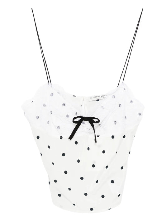 polka-dot print tank top