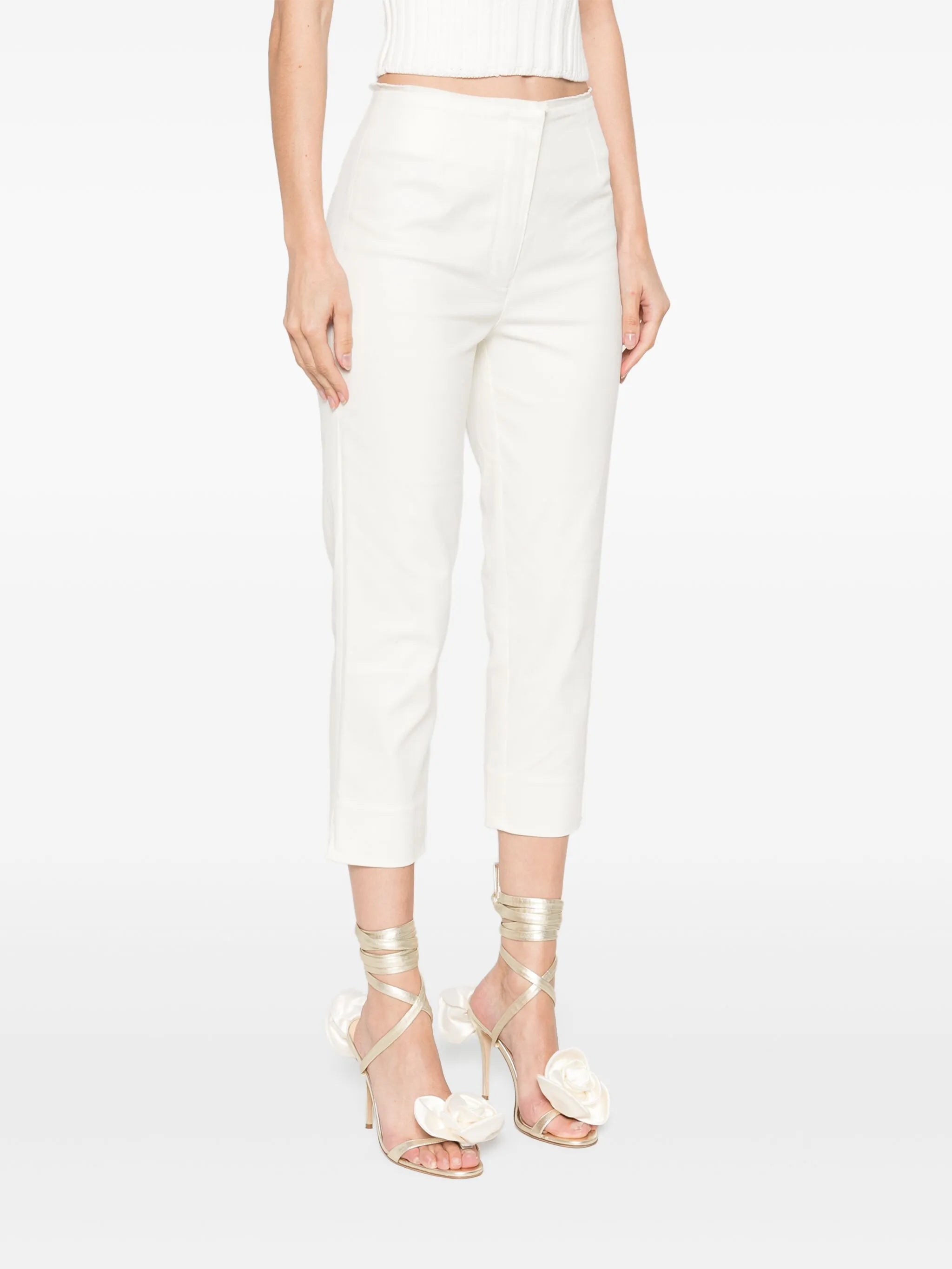 cropped slim-fit trousers
