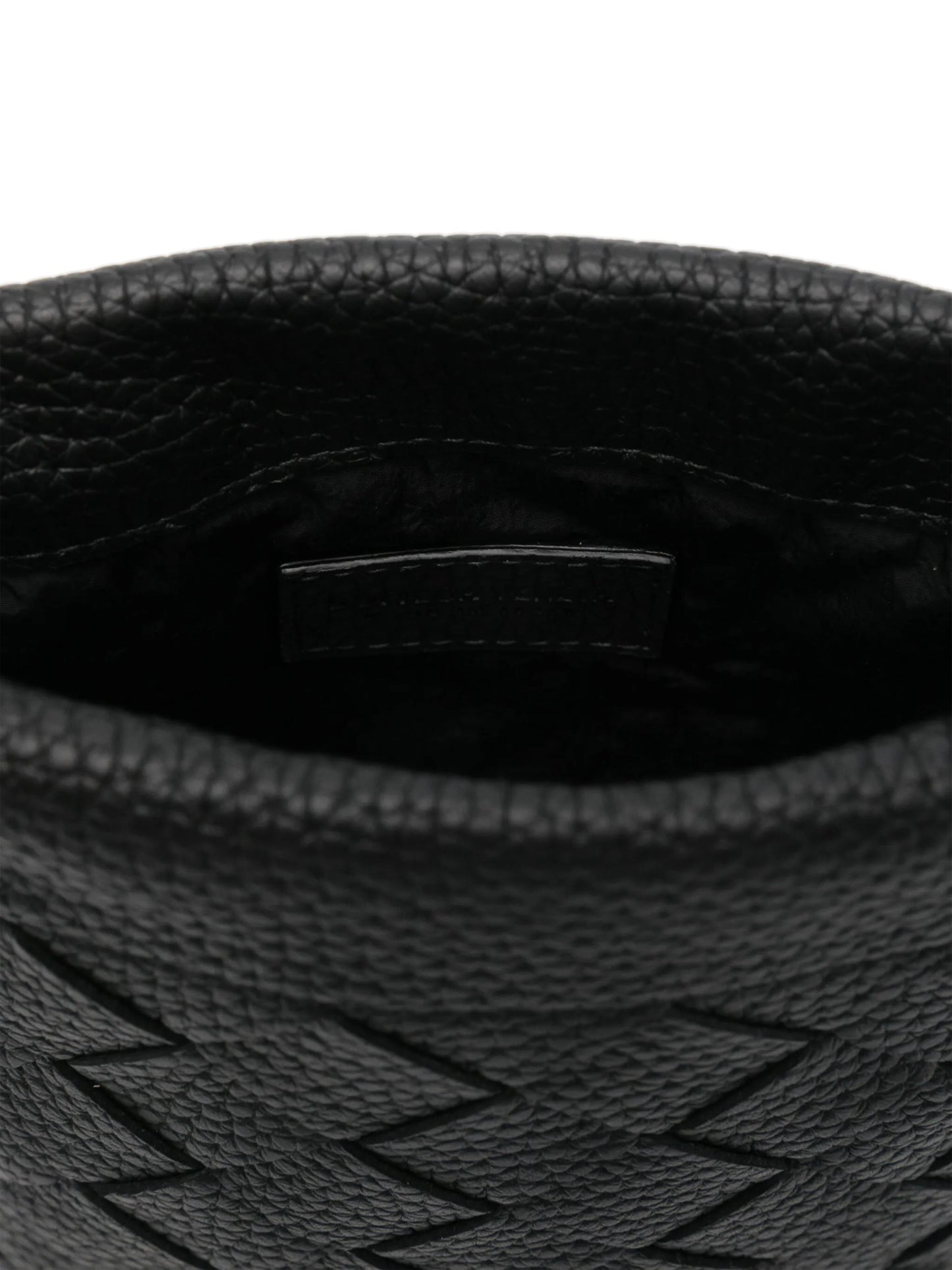 Intrecciato leather messenger bag