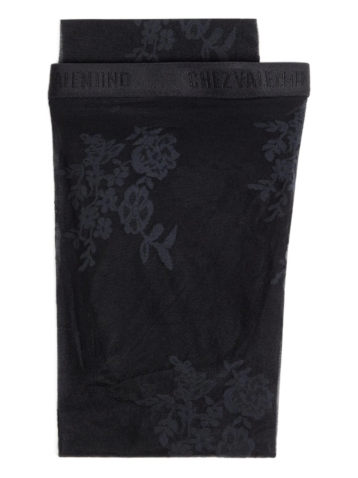 floral-embroidered tights