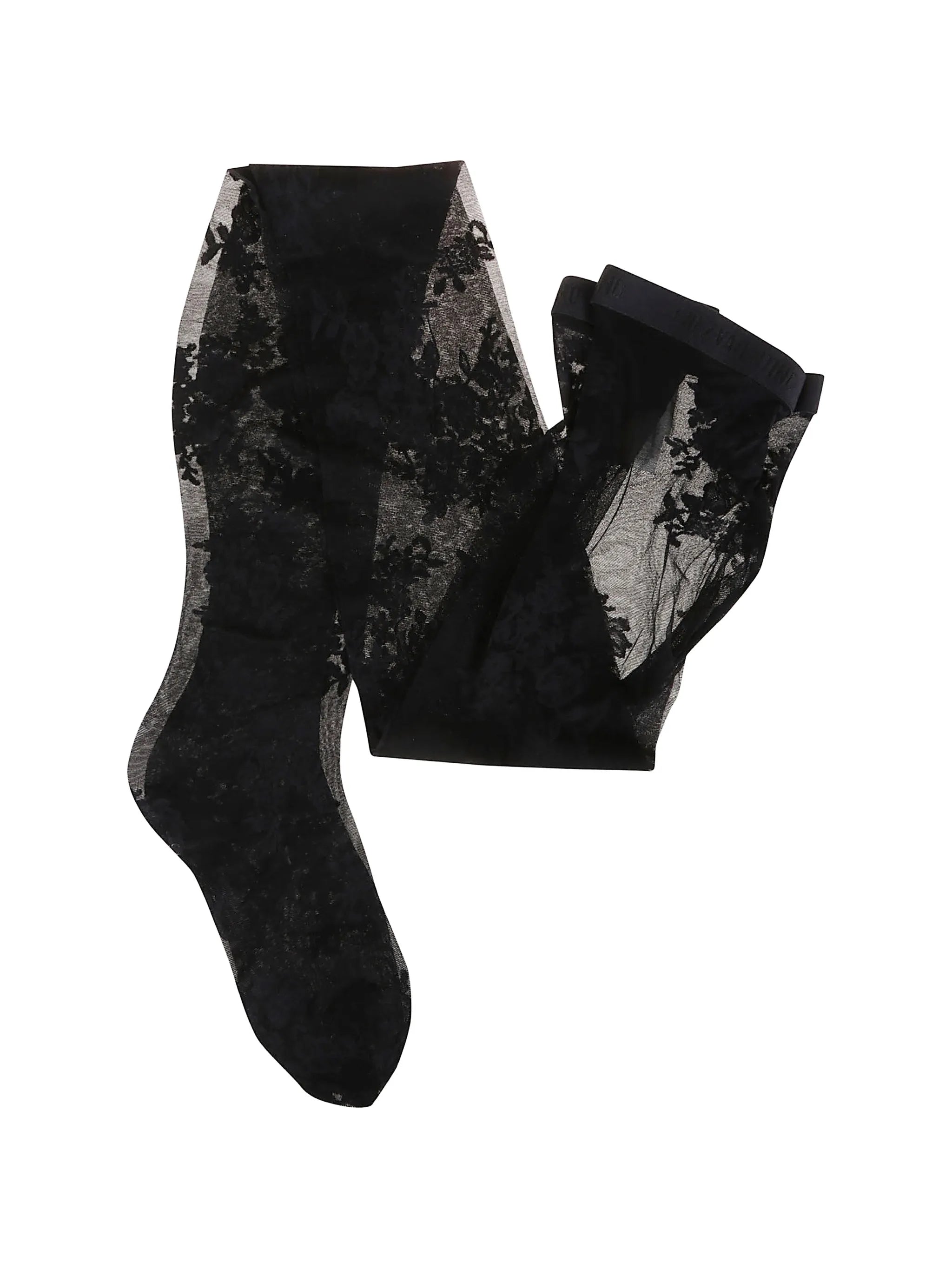floral-embroidered tights