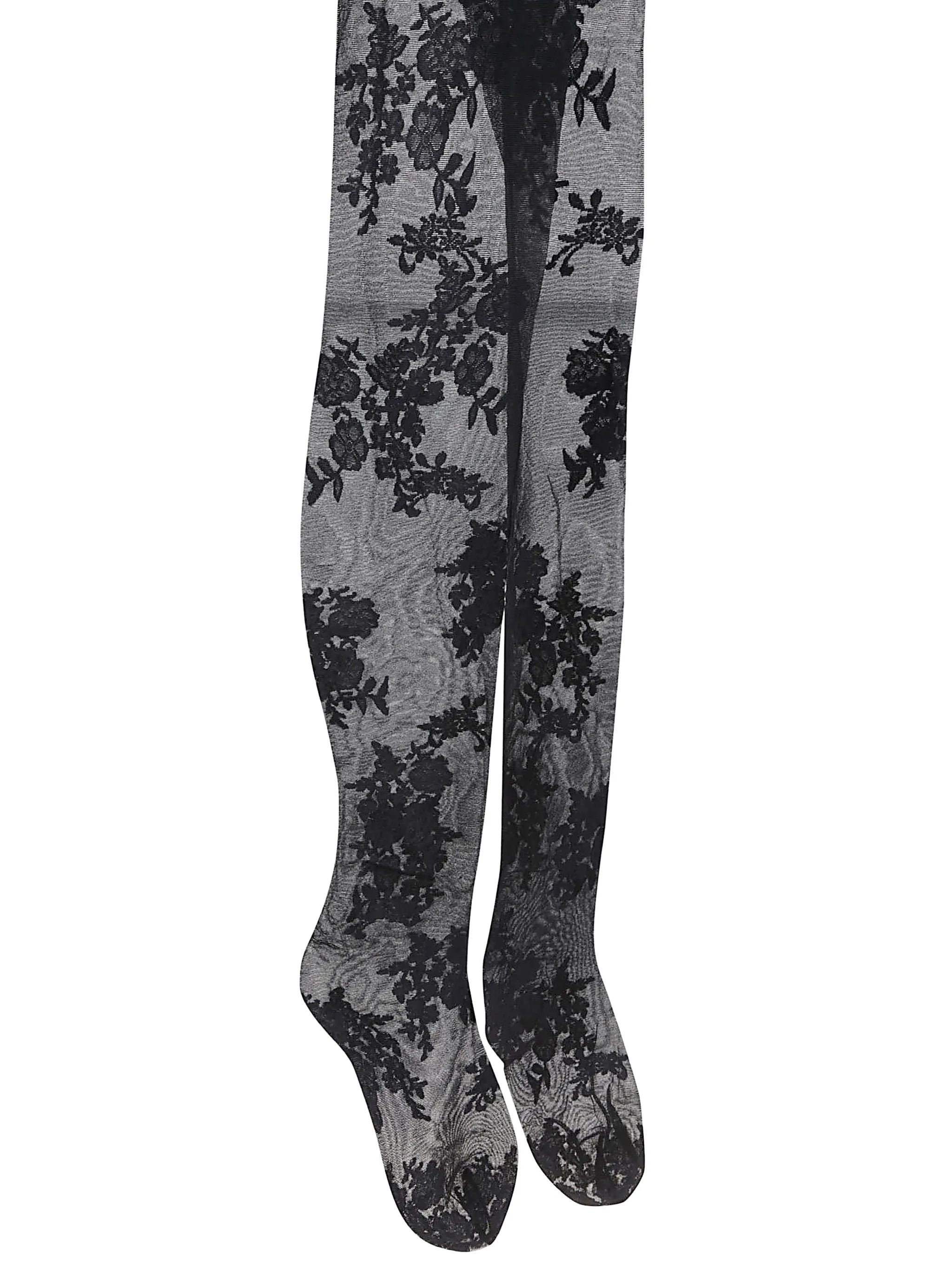 floral-embroidered tights
