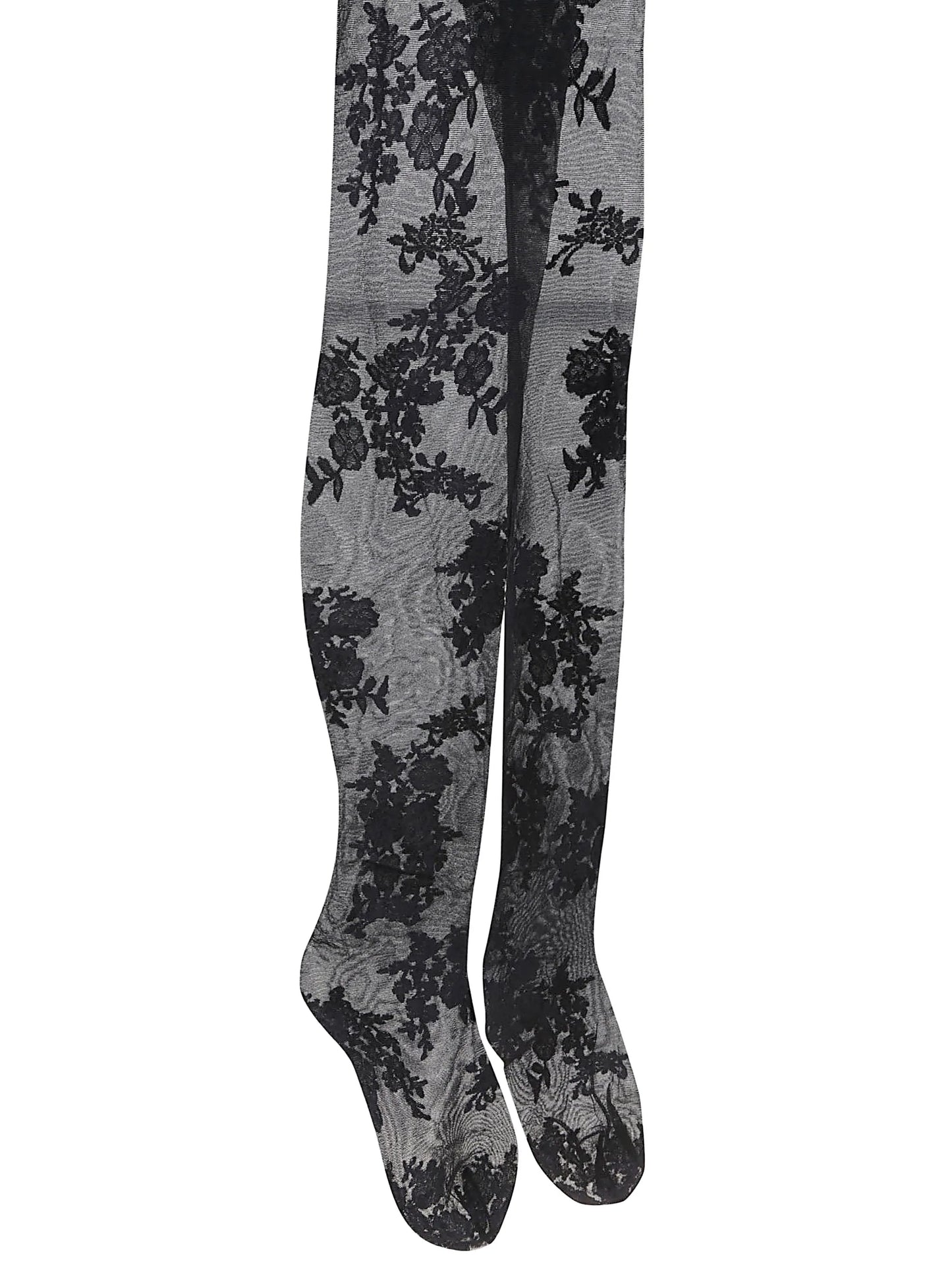 floral-embroidered tights