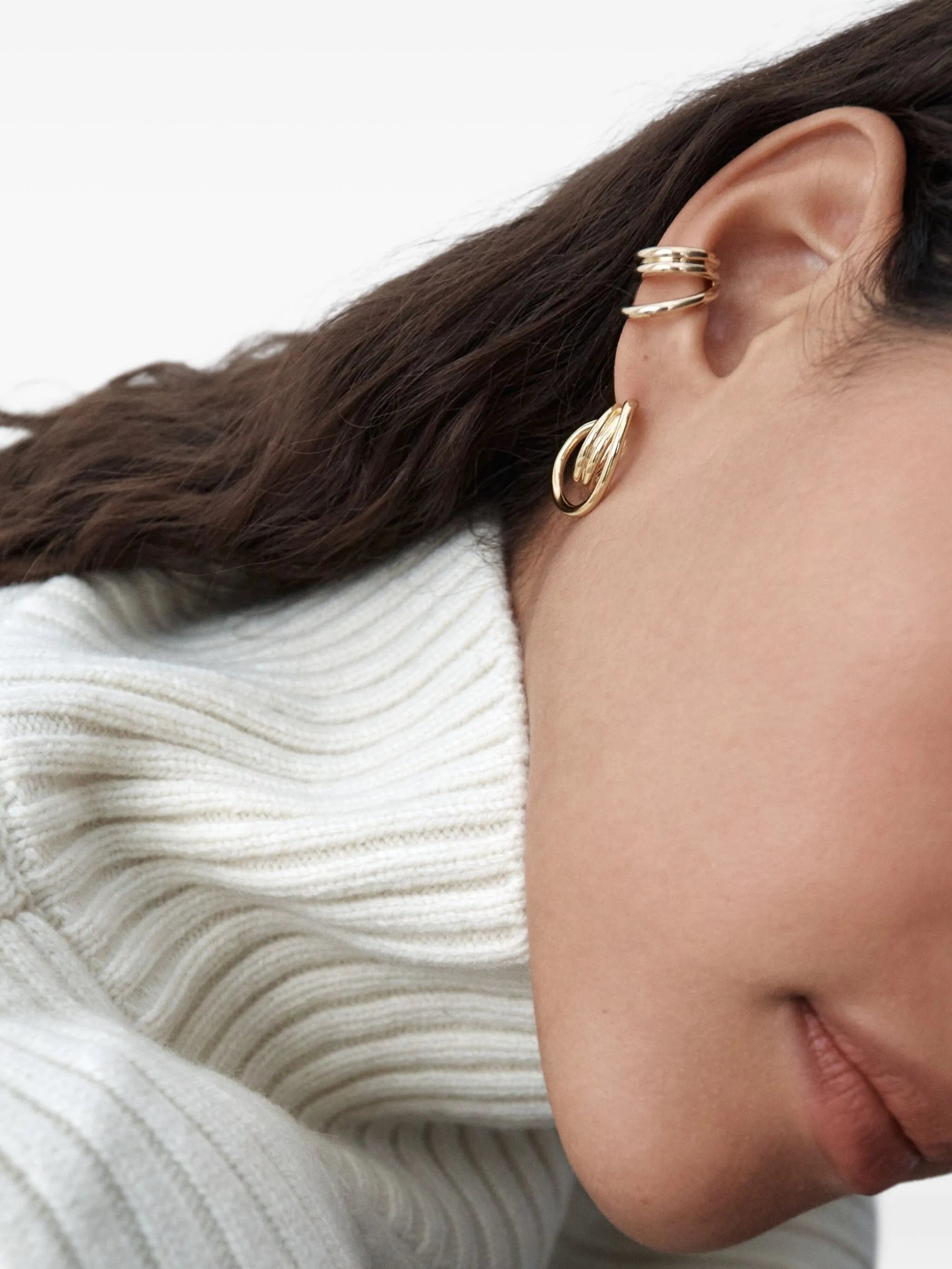 14kt gold vermeil twisted hoop earrings