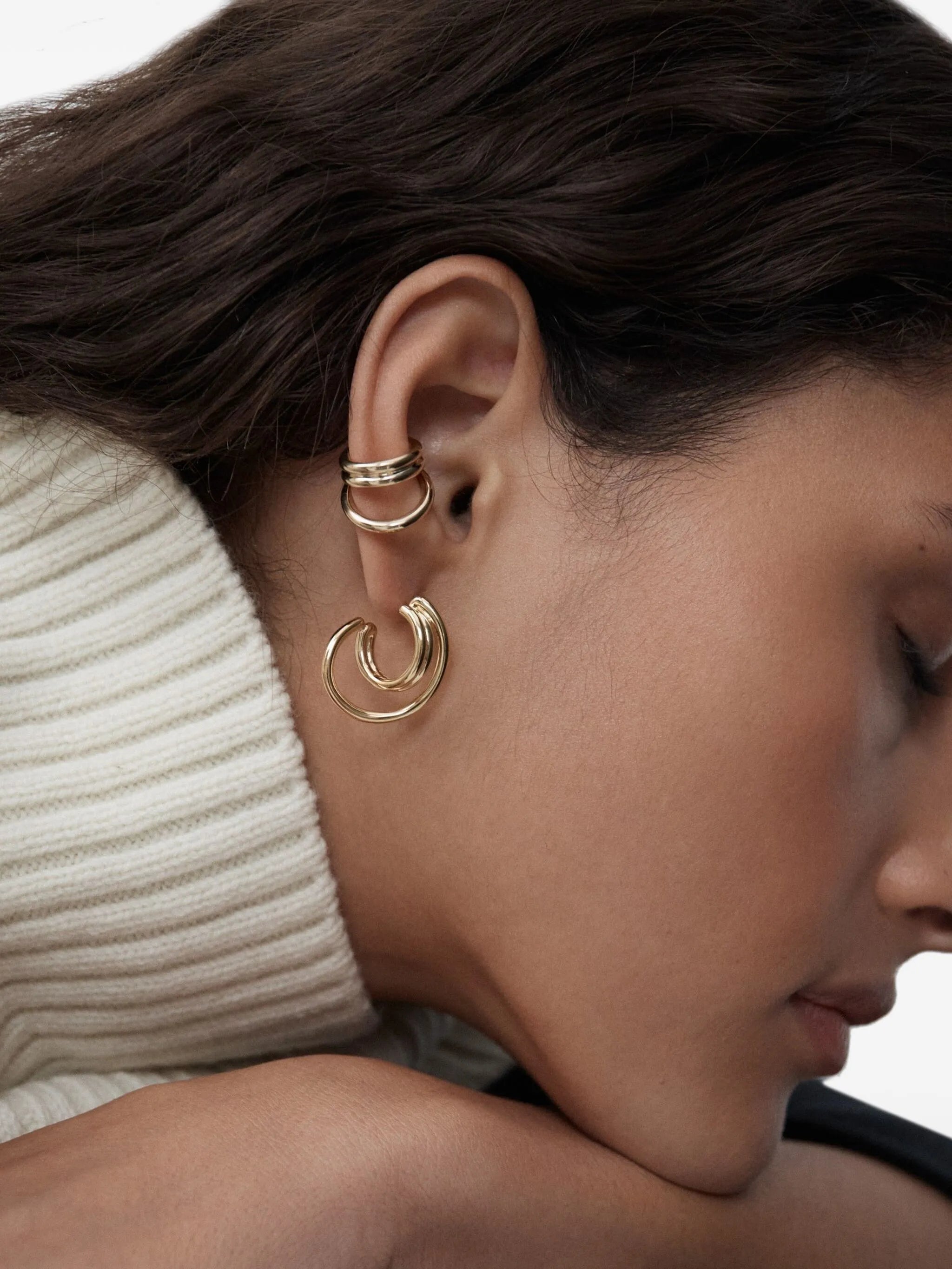14kt gold vermeil twisted hoop earrings