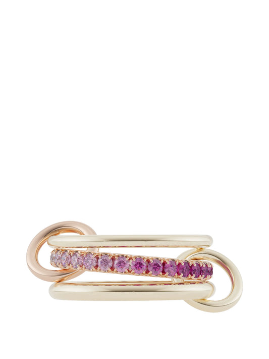 18CT yellow gold Petunia sapphire ring