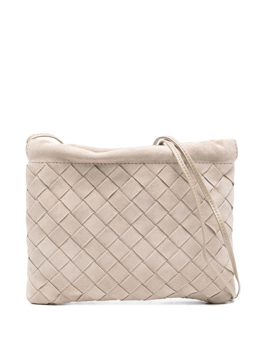 mini Intrecciato suede clutch