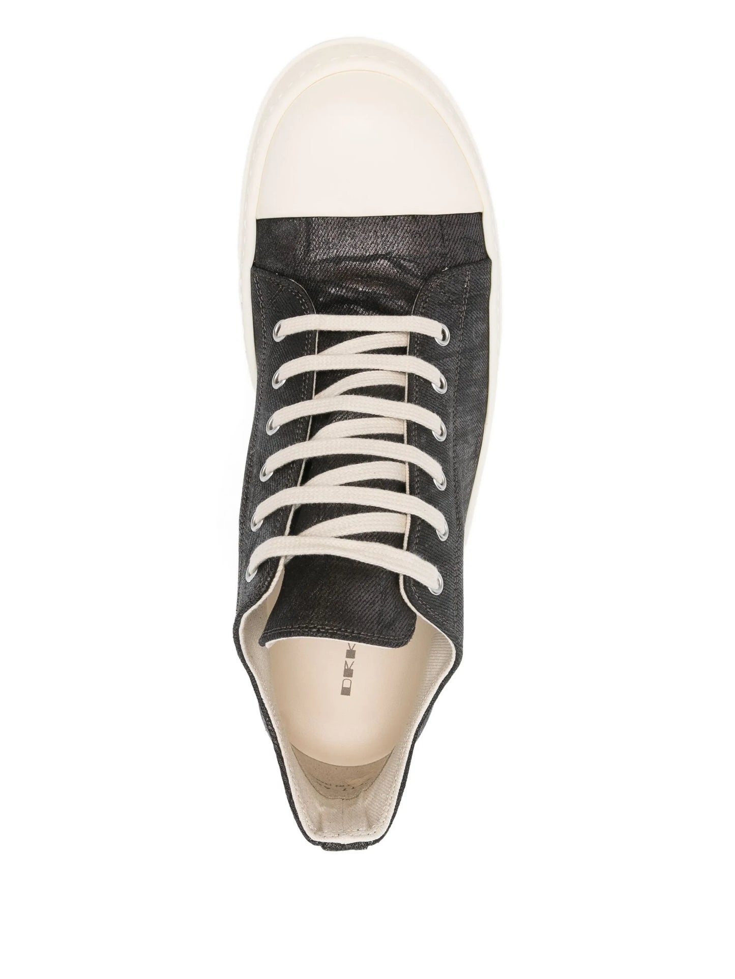 metallic denim low-top trainers