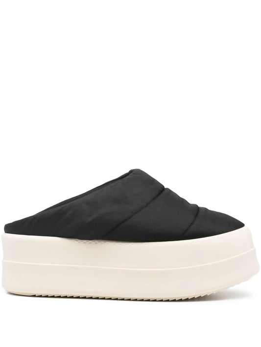quilted platform slippers