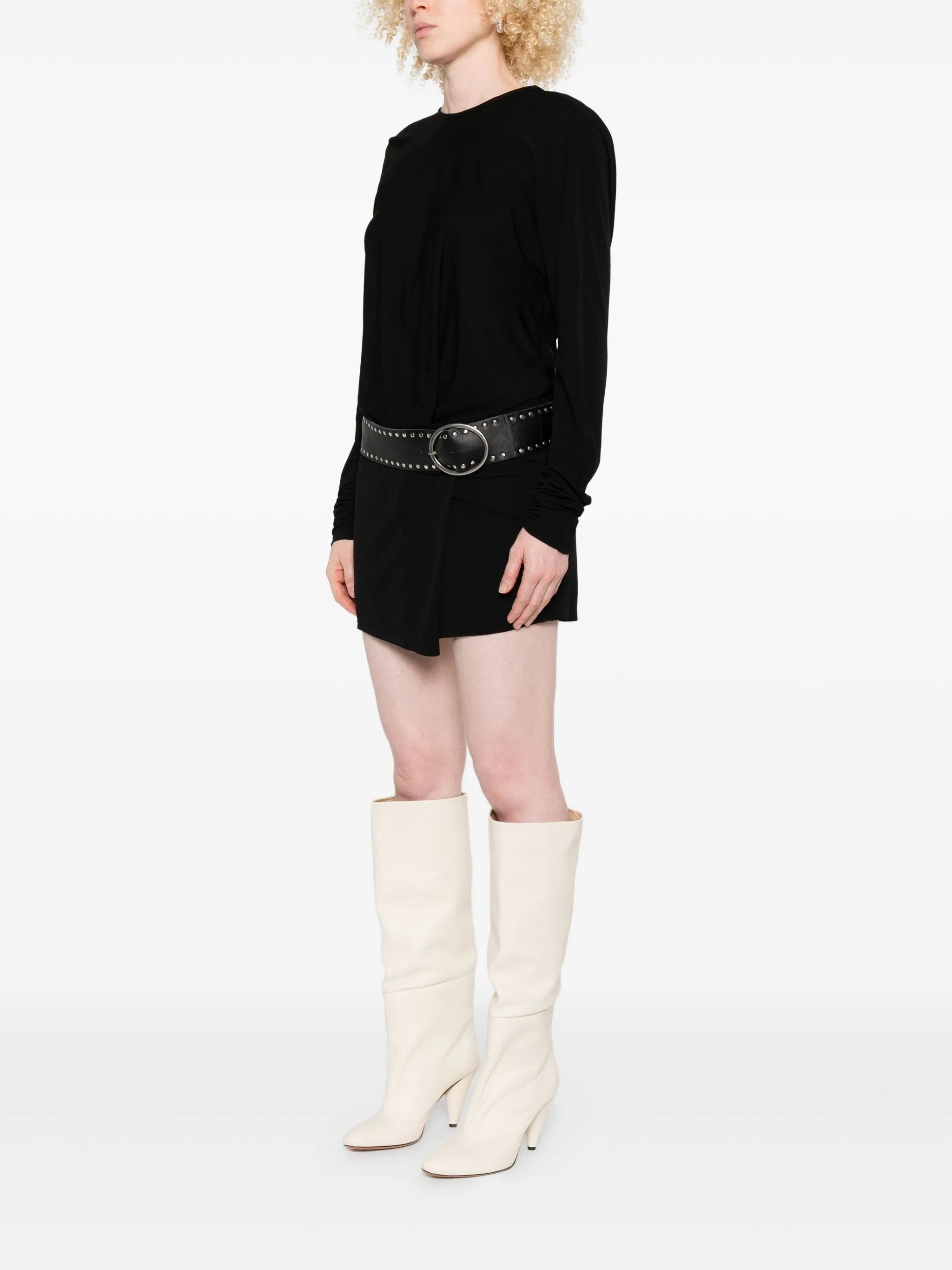belted mini dress